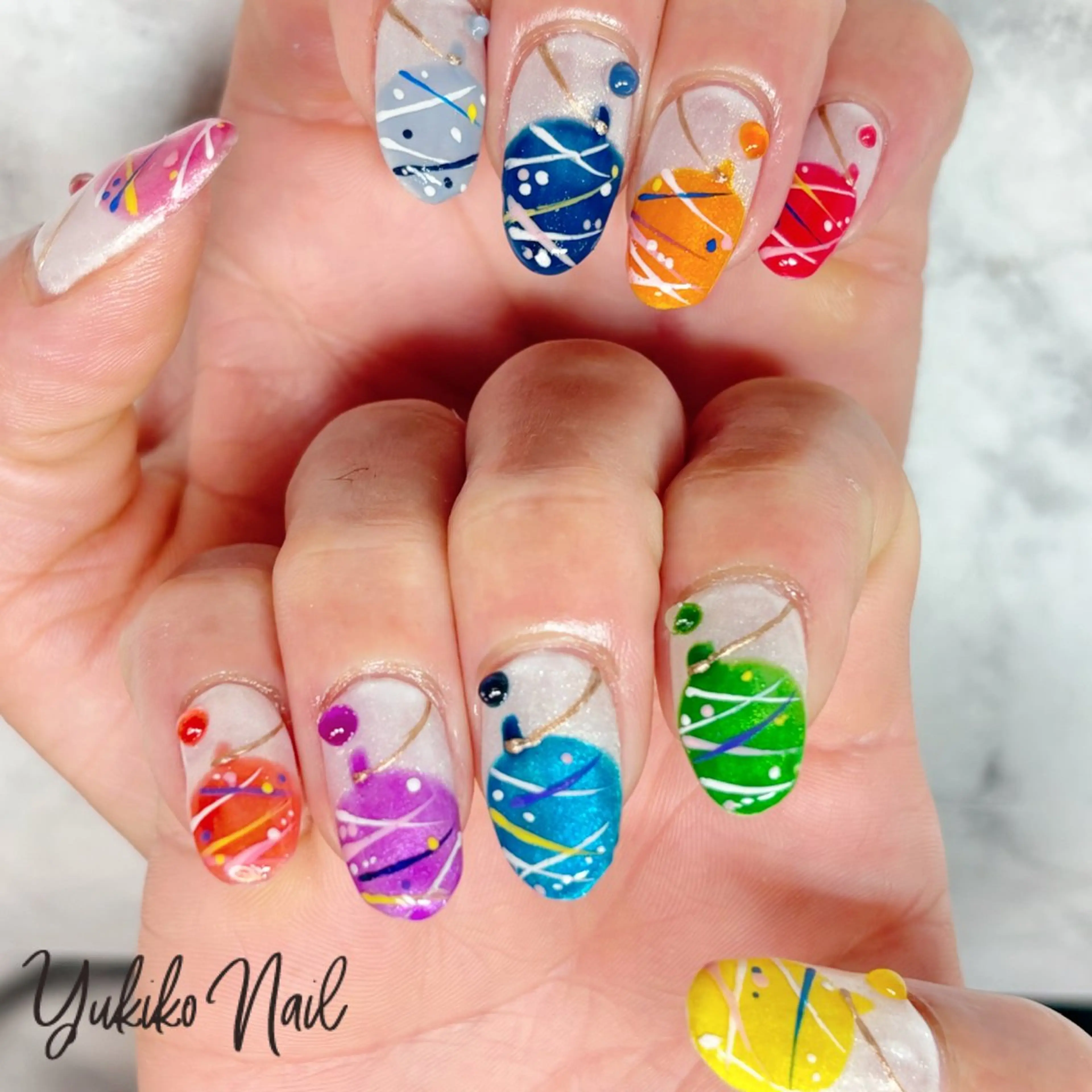 ネイル 持ち込み ヨーヨーネイル ハンドネイル ユキコ ネイルのネイルデザイン