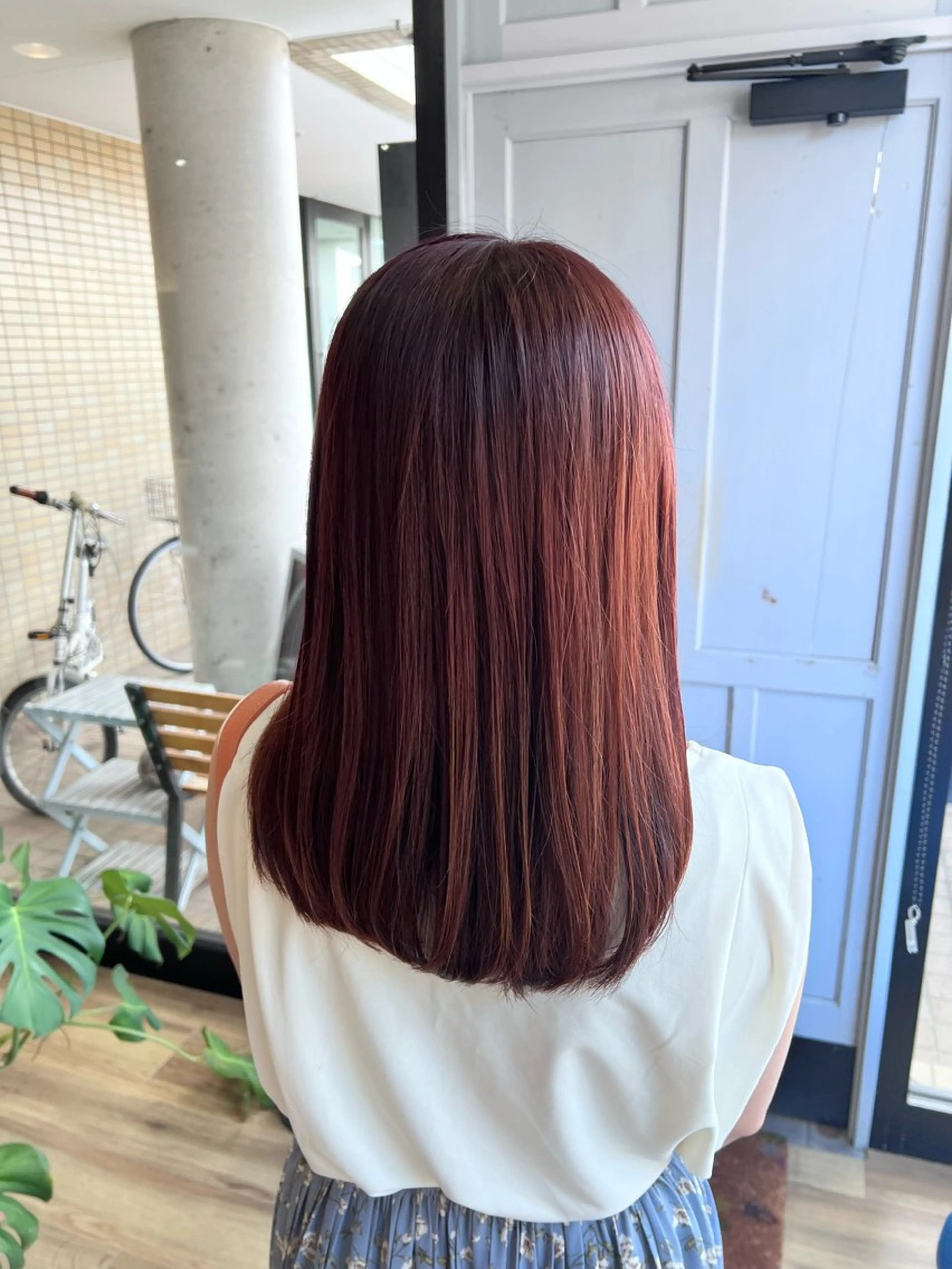 ロング カラー ピンクカラー バイオレットカラー ヘアカラー トリートメント ツキダテ ユイのヘアスタイル