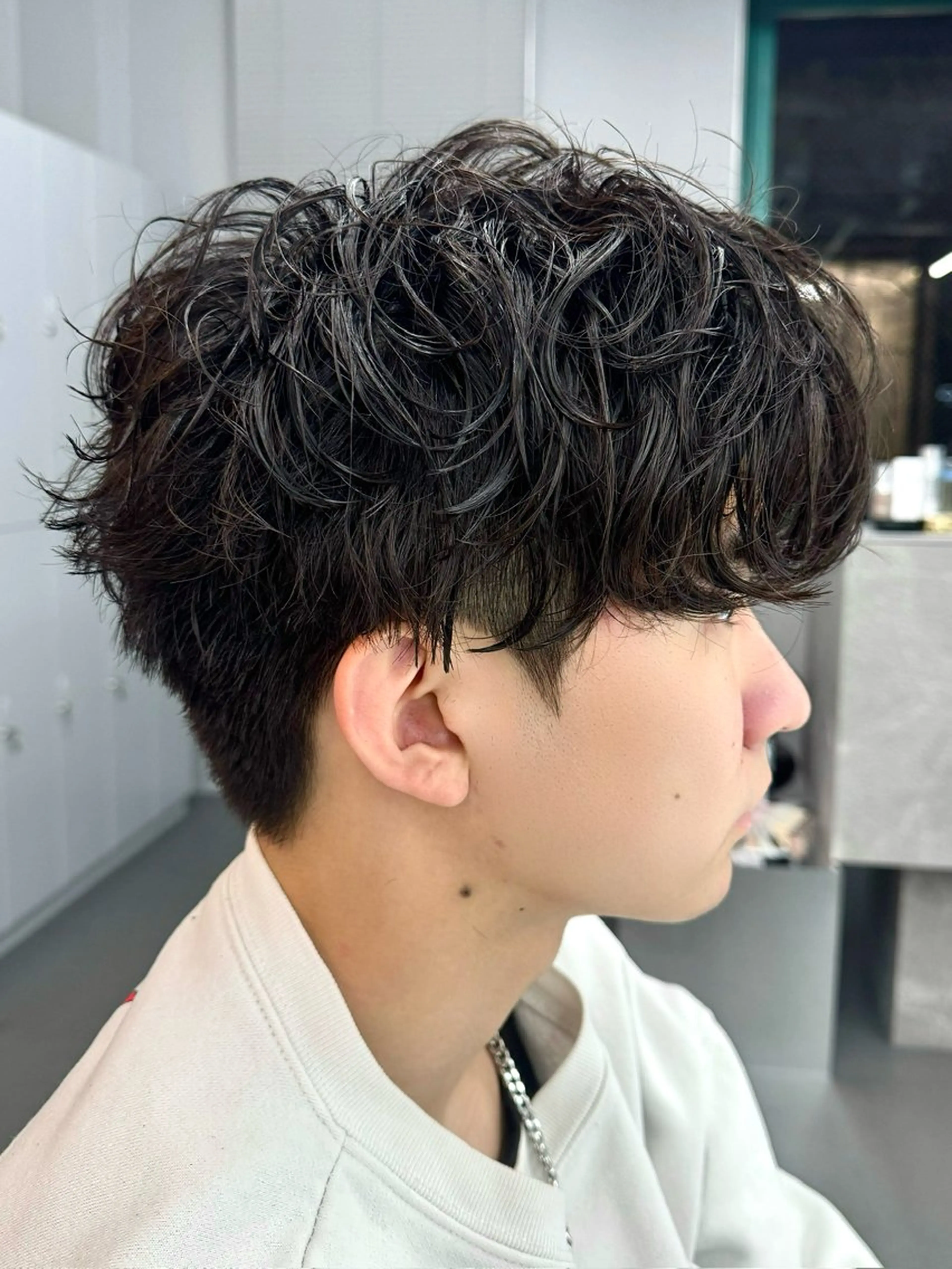 パーマ メンズ センターパート ダウンパーマ カルマパーマ メンズ韓国風 マッシュ カット パーマ Ayuki /福岡/メンズカットのヘアスタイル