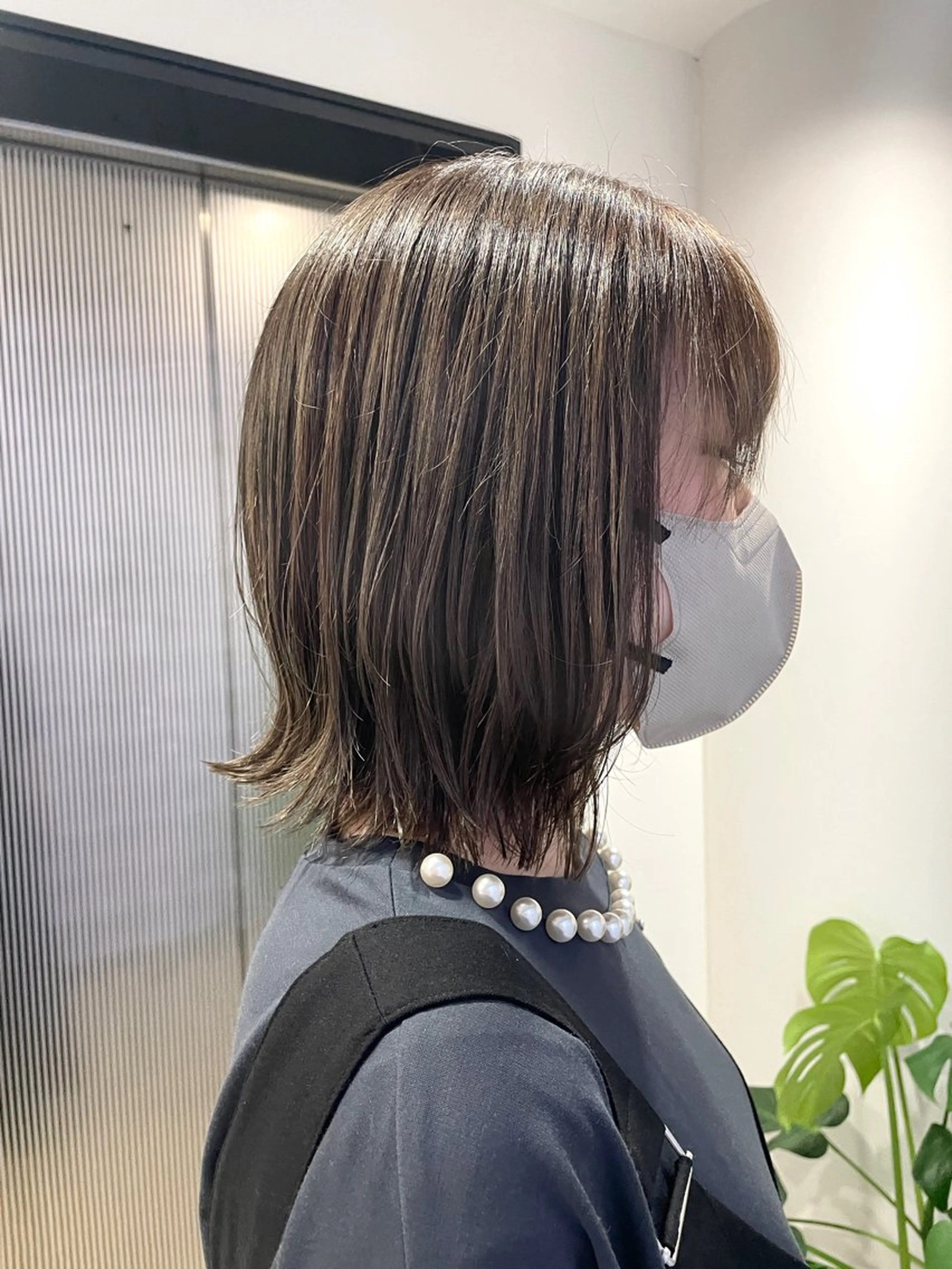 ミディアム ボブ くびれヘア カット コトネ🫧 韓国風レイヤーカットのヘアスタイル