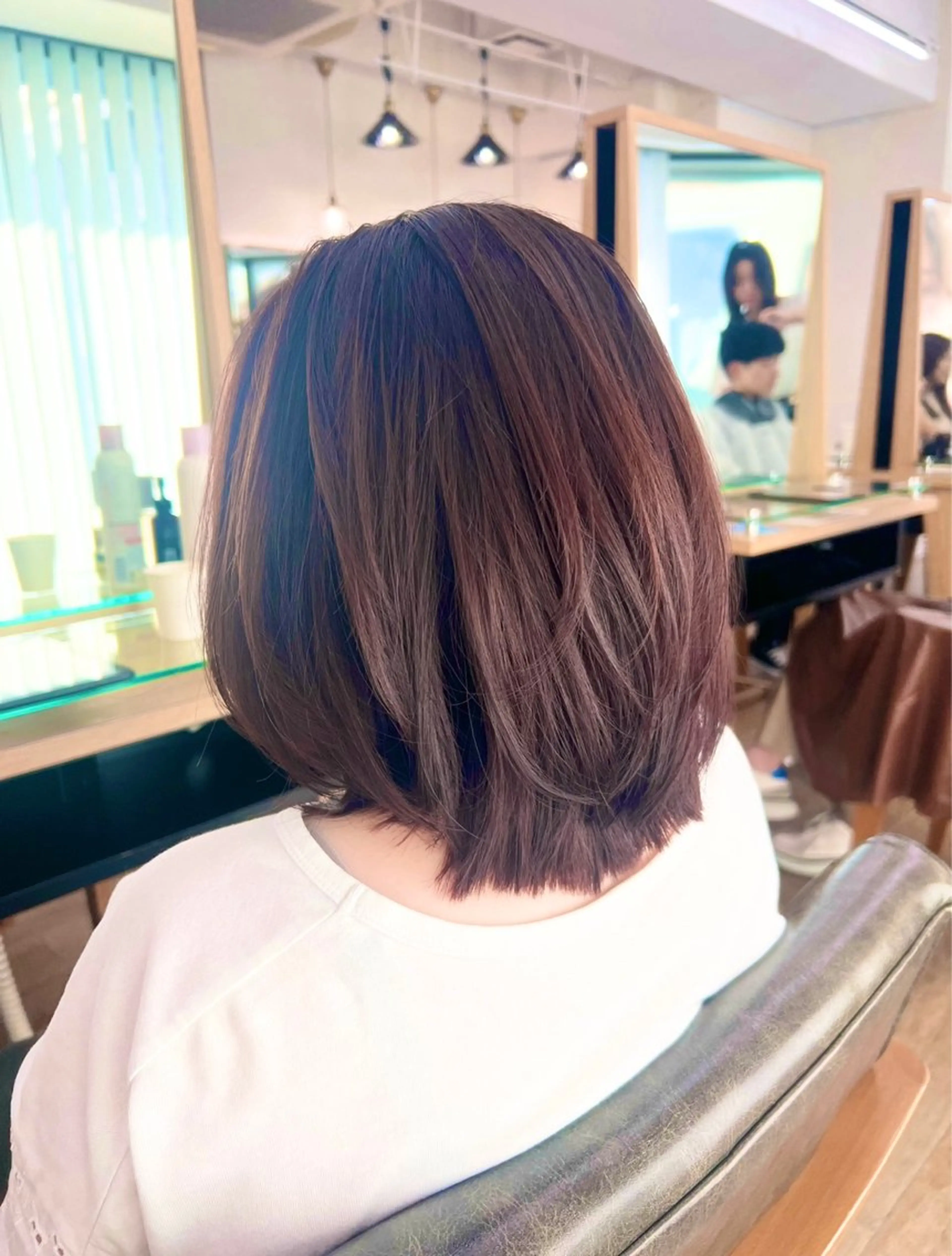 ミディアム カラー レッドカラー レイヤーカット パーマ/ハイライト 💙鶴岡 愛💙のヘアスタイル