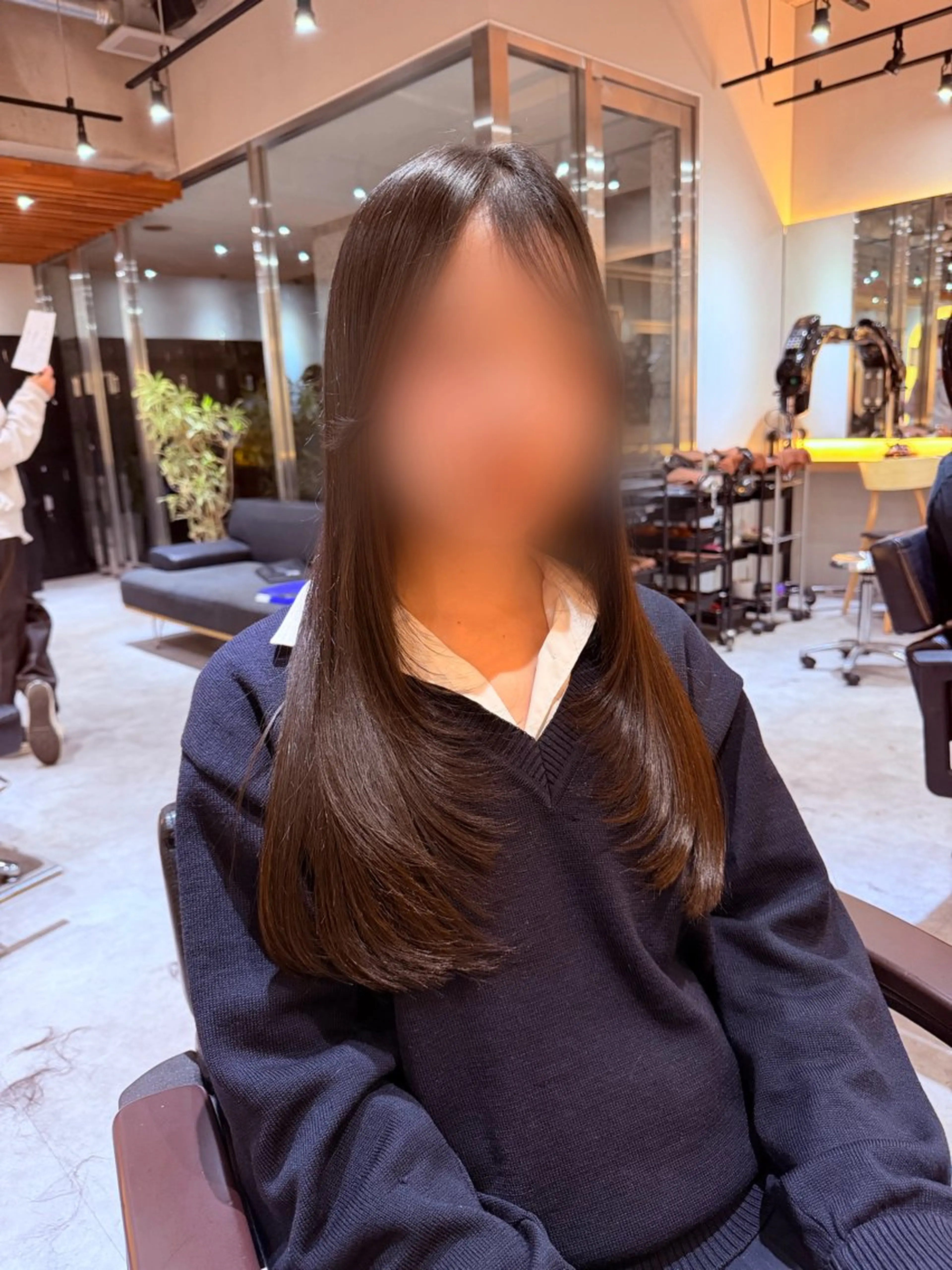 ロング 顔まわりレイヤー 顔周りカット レイヤーカット 🍒無料ボブカット/ moe🍒のヘアスタイル