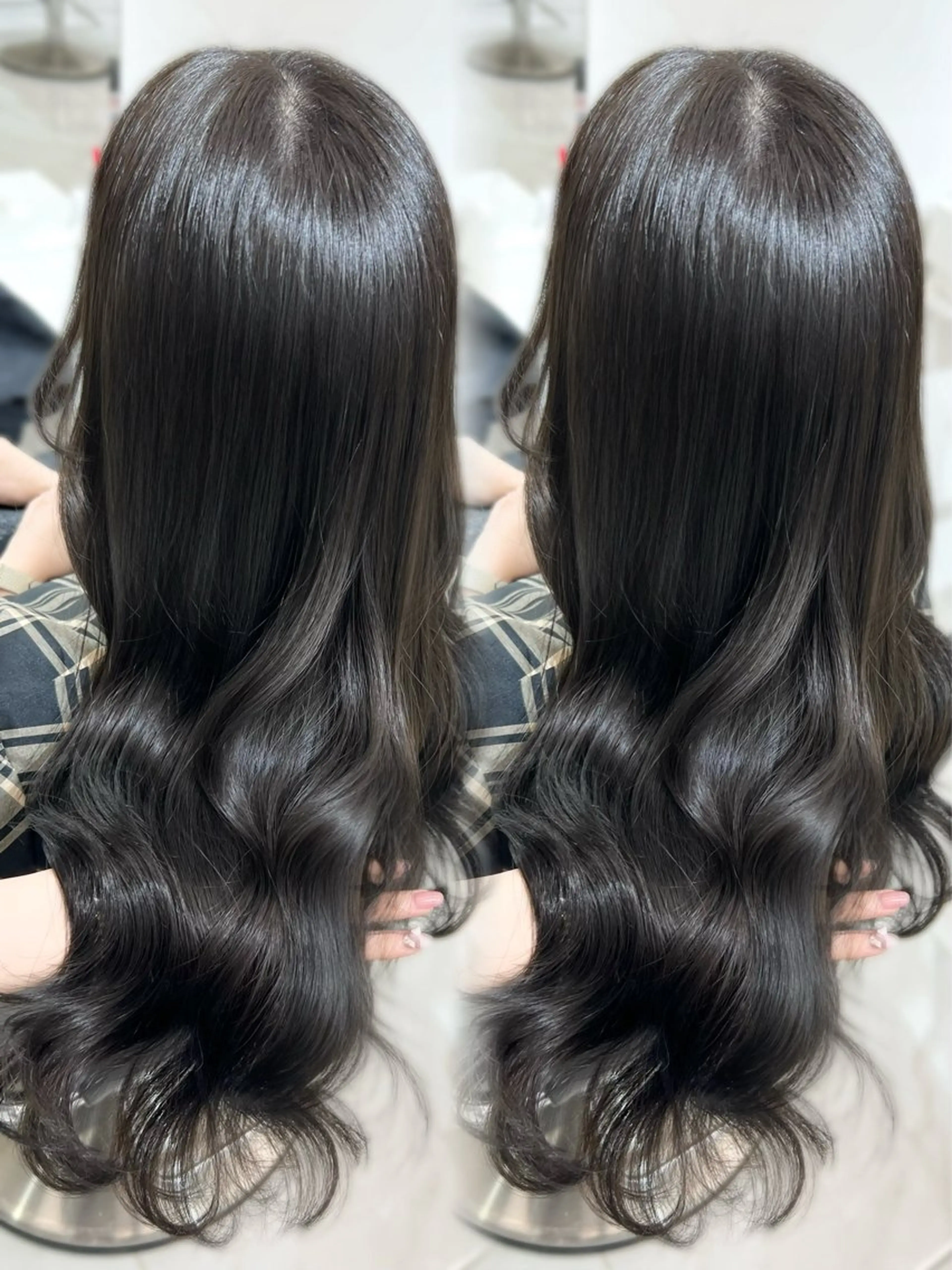 ロング カラー 透明感カラー グレージュ イルミナカラー オリーブグレージュ オリーブグレー ヘアカラー トリートメント 盛れる顔周り🤍渋谷 Risa🎀のヘアスタイル