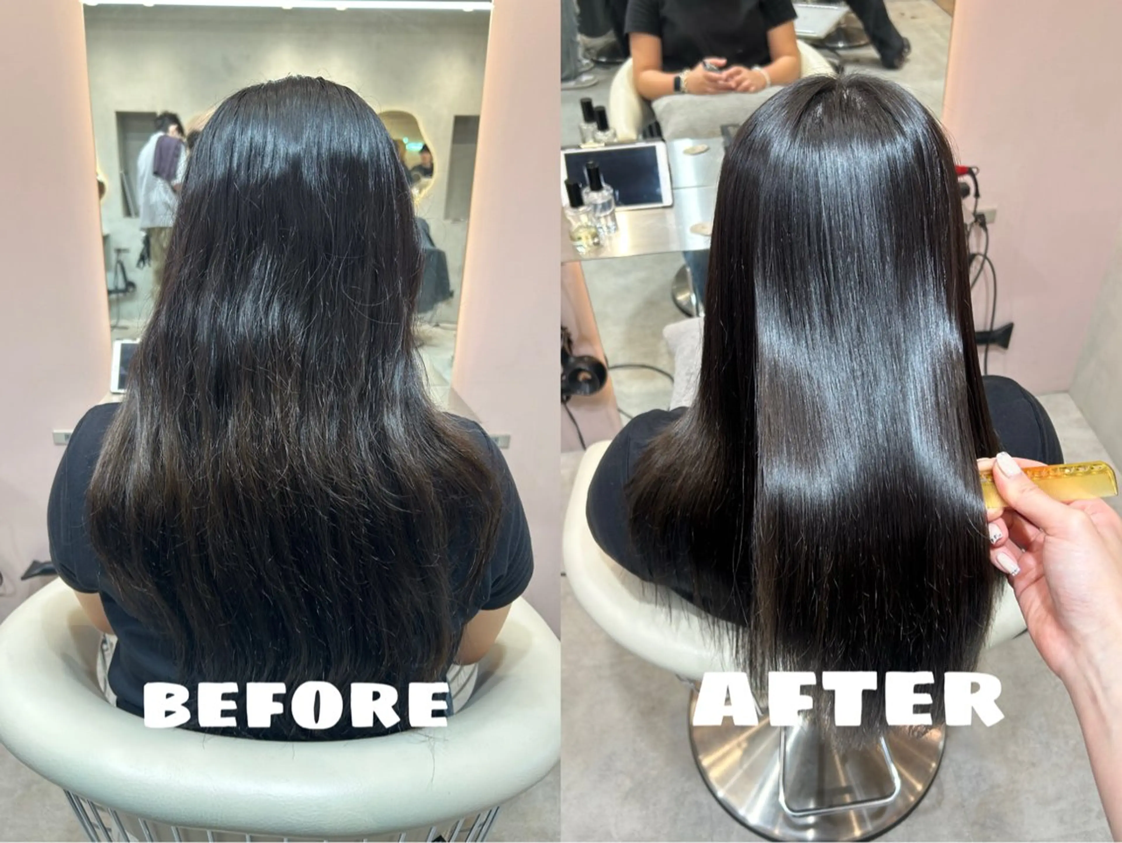 ミディアム カット 縮毛矯正 大宮韓国ハッシュ🪽 GLROWseriのヘアスタイル