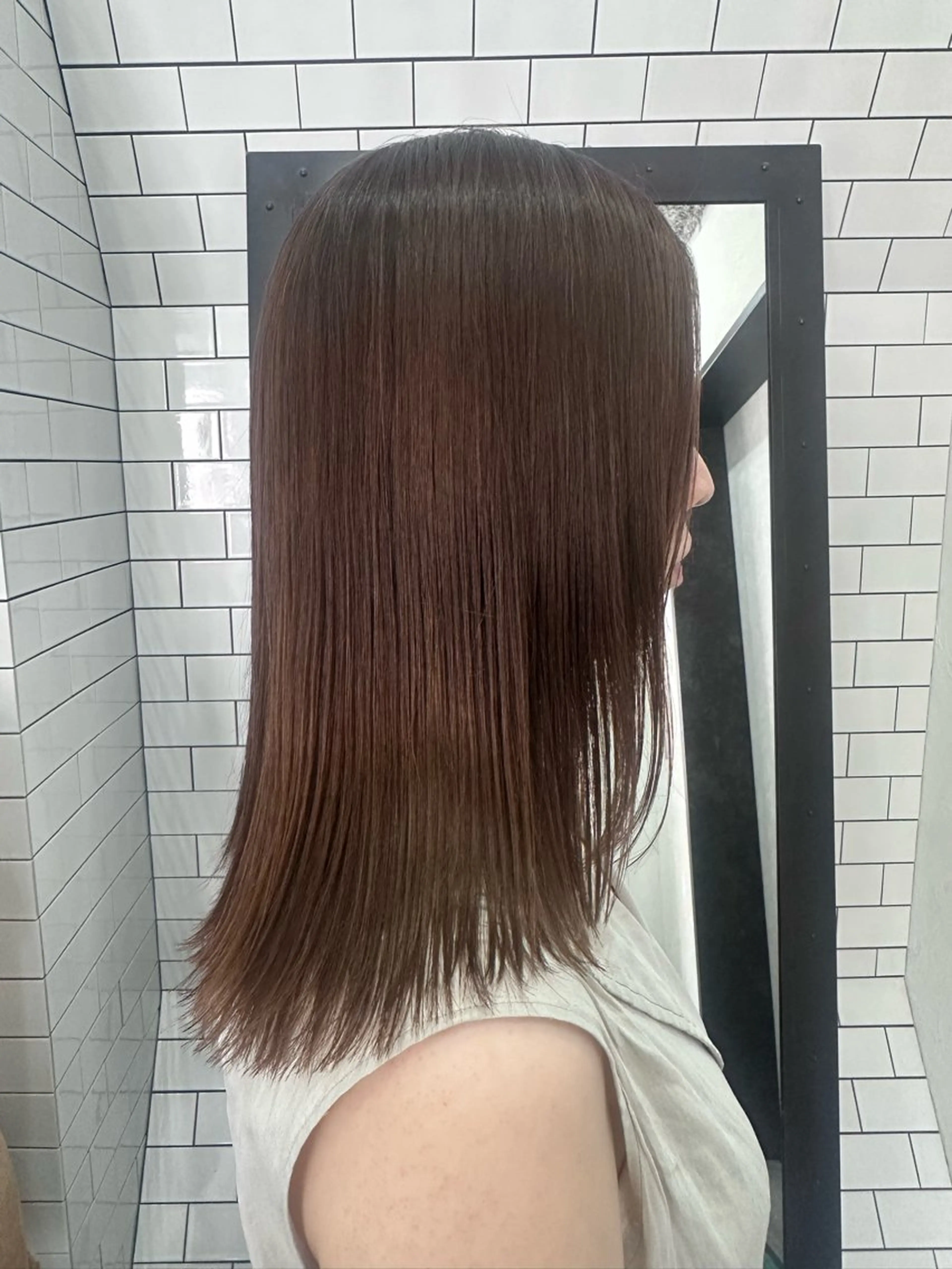 ミディアム カット 縮毛矯正 トリートメント 妙見 知洋のヘアスタイル