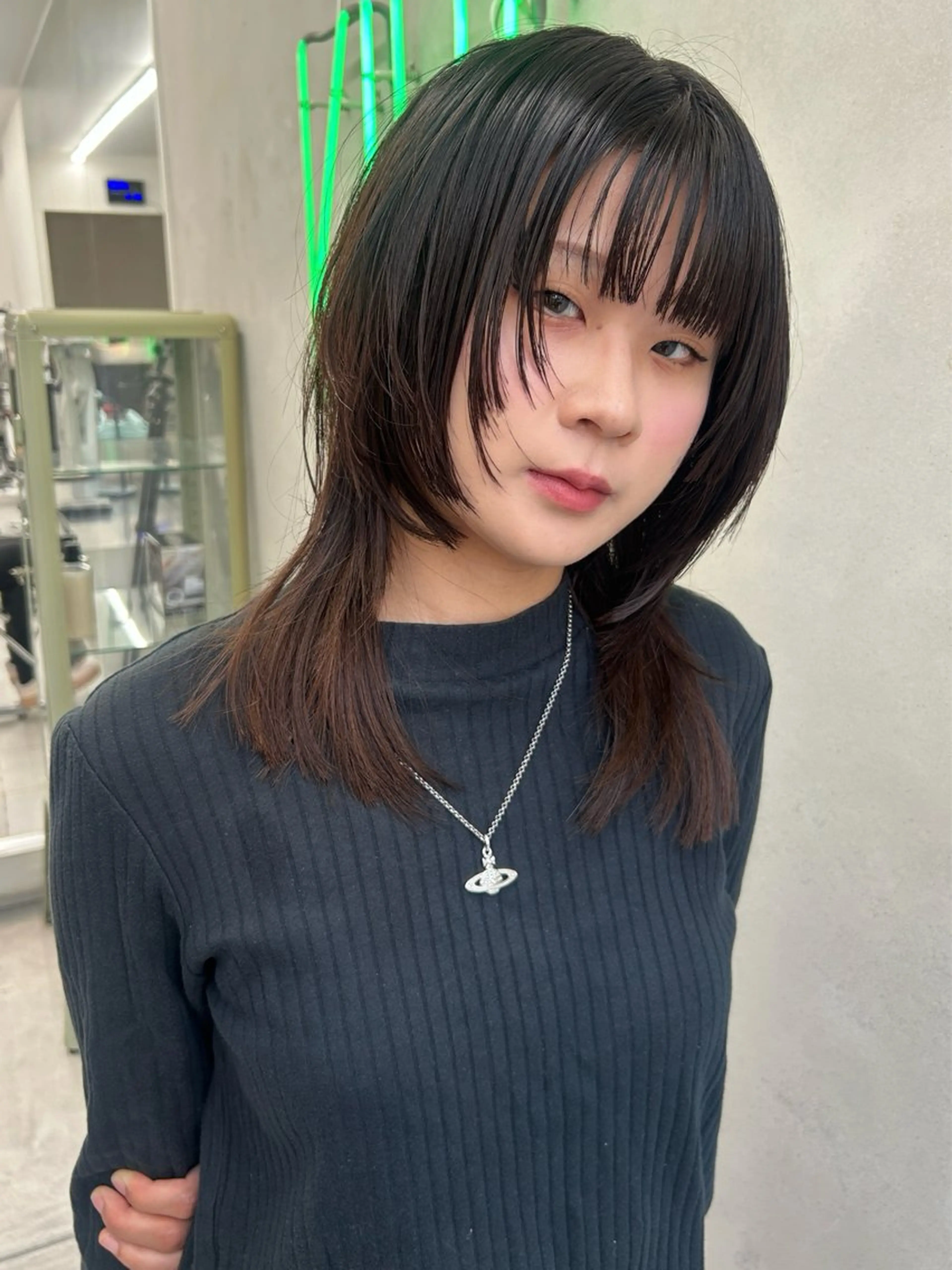 セミロング 姫カット レイヤーカット 中津 /kipi アカネのヘアスタイル
