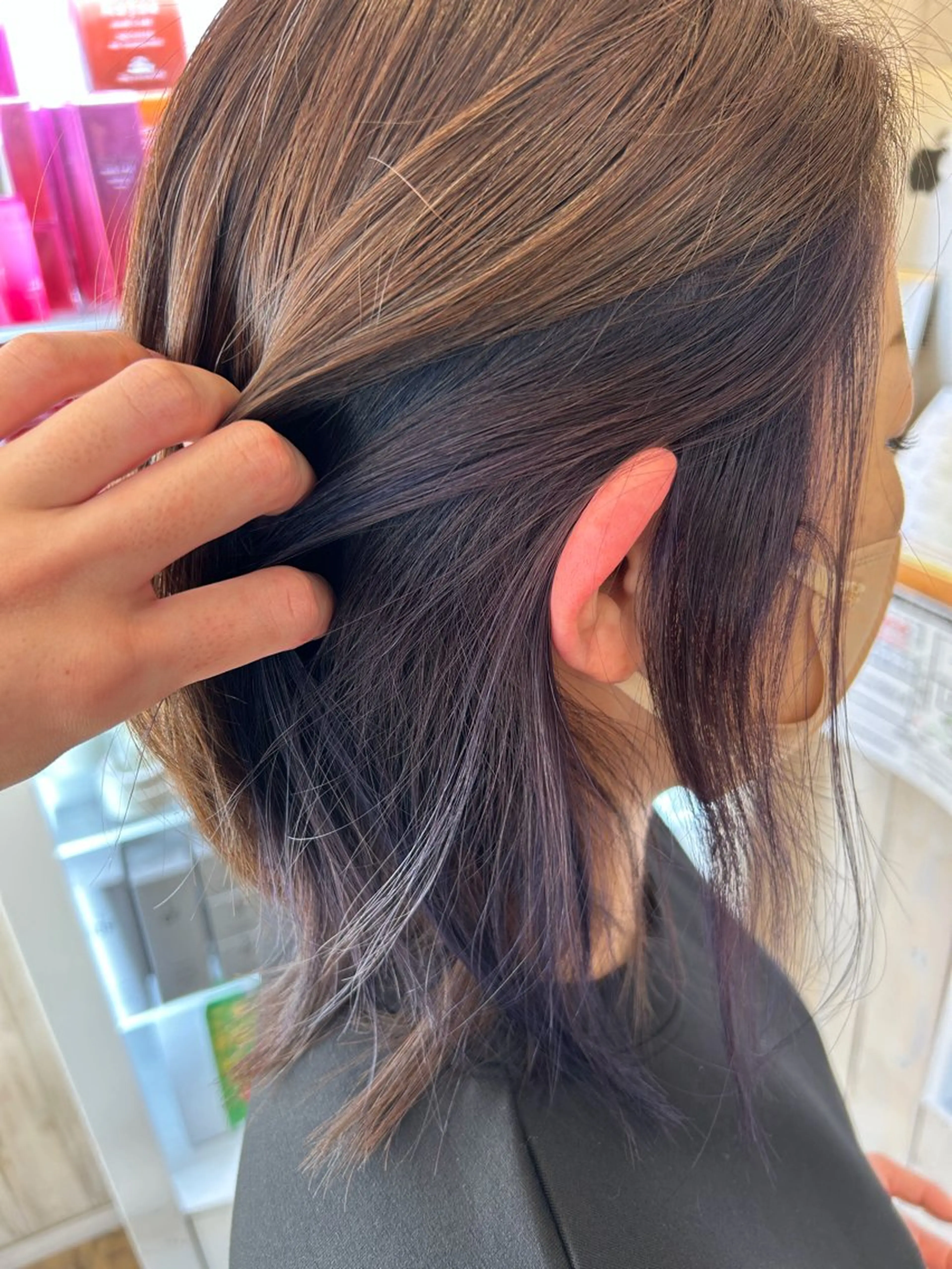 ミディアム ヘアカラー ✨縮毛矯正✨艶髪✨️ 髪質改善✨鴻巣✨️のヘアスタイル