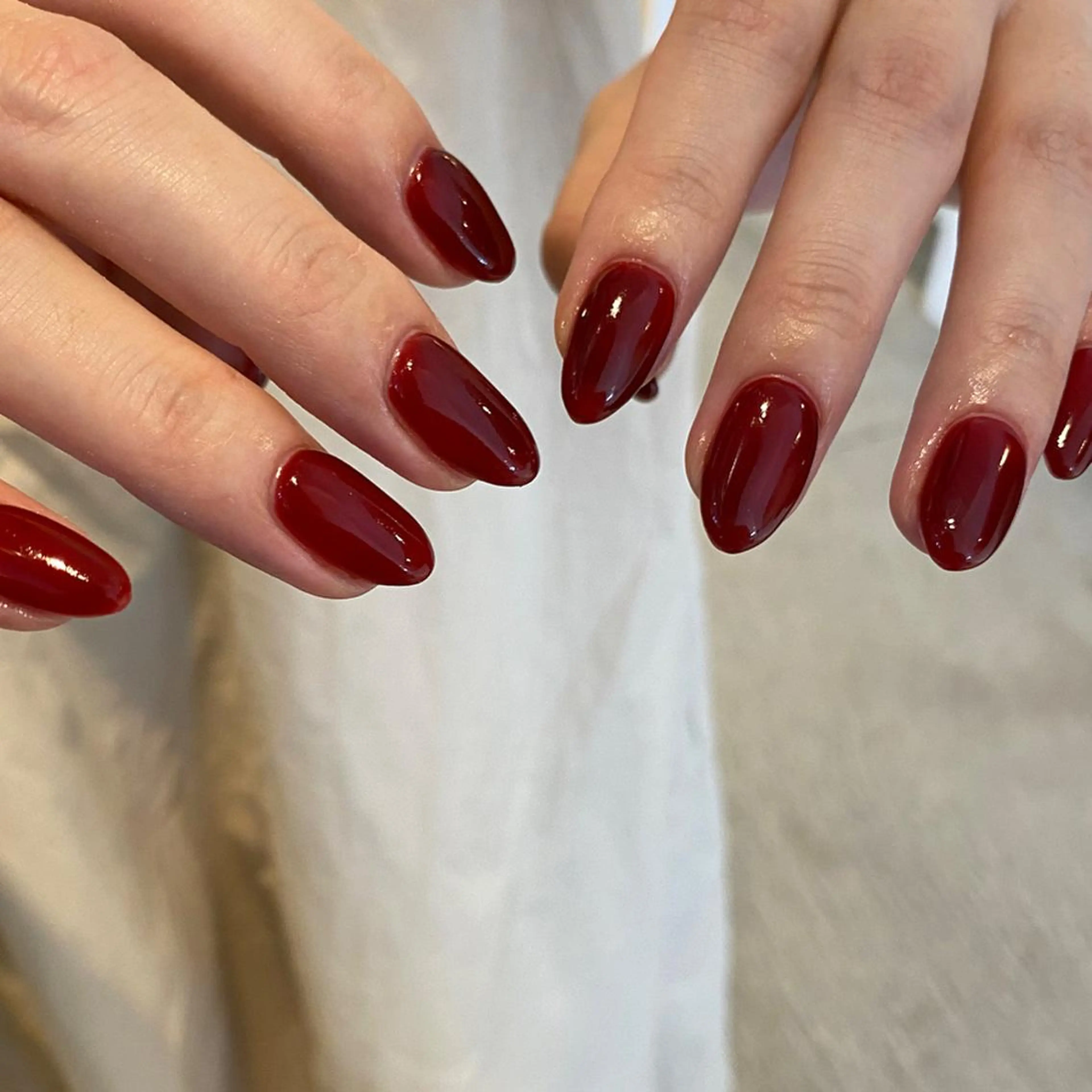 ネイル ボルドー ワンカラーネイル daisy lash天王寺　池阪のマツエク・マツパデザイン