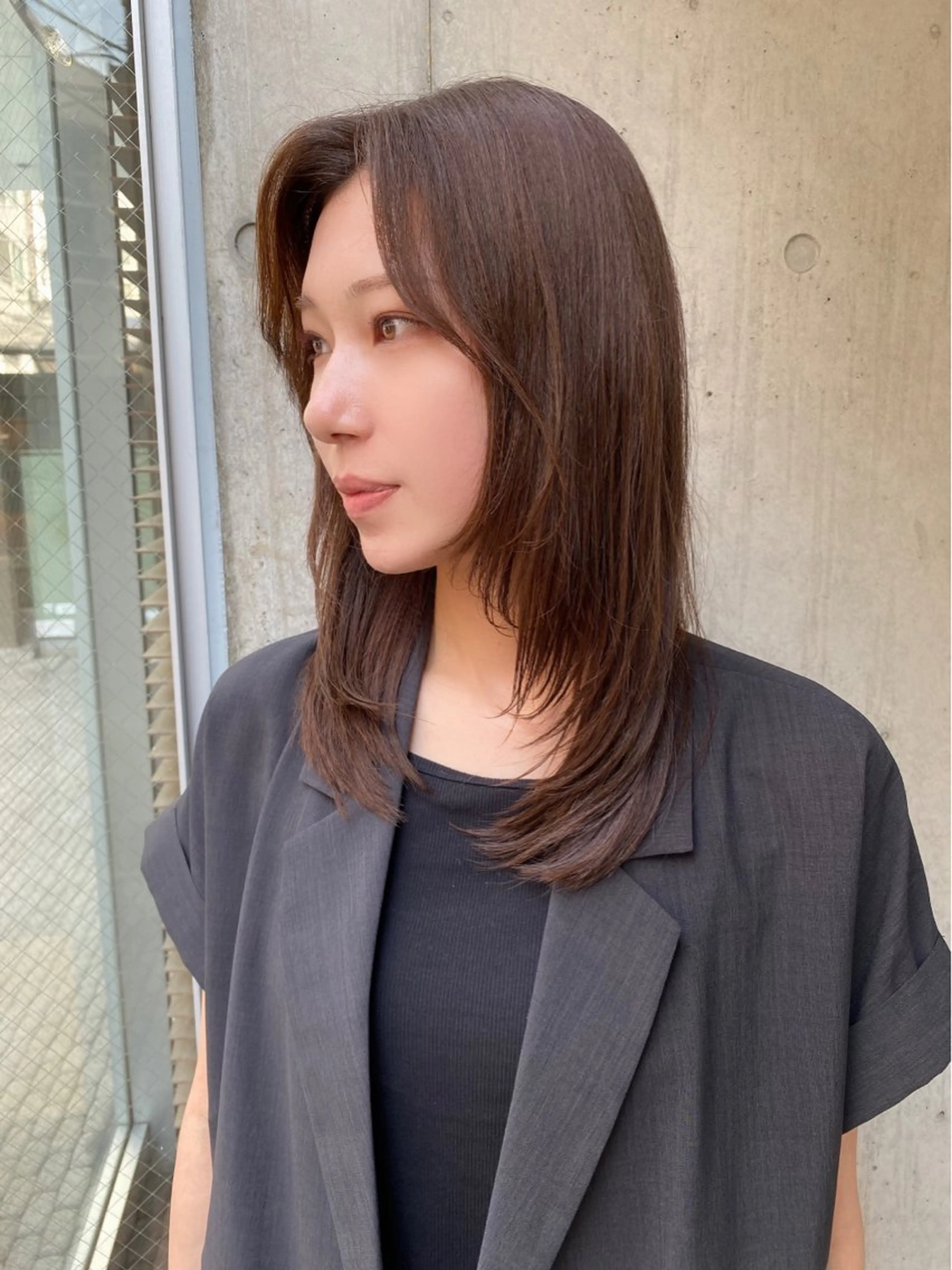 セミロング カラー 似合わせレイヤー/ ニュアンスパーマ高倉のヘアスタイル