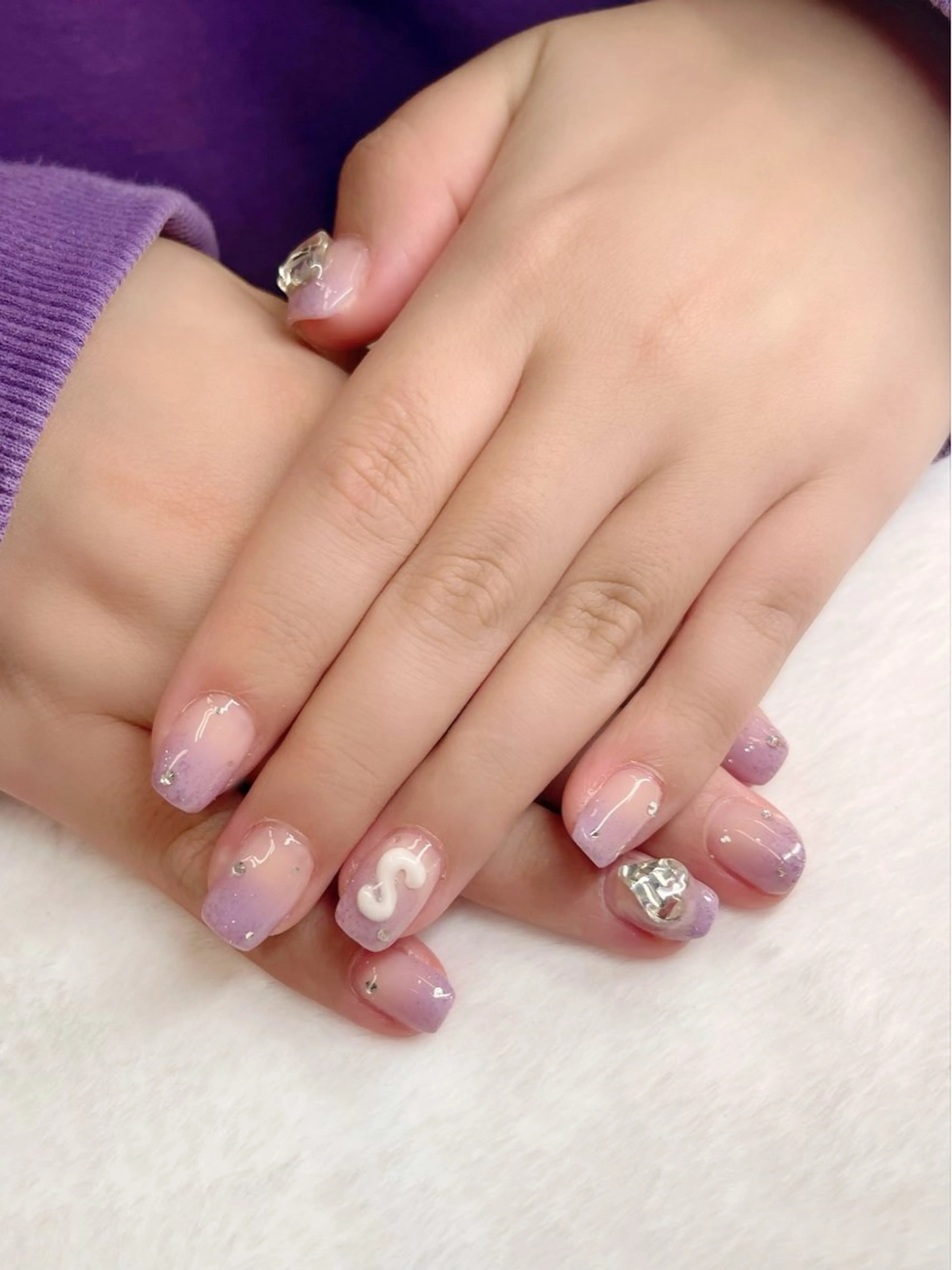 ネイル グラデーション 韓国ネイル 持ち込み パープル シンプルネイル RIONnail(リオンネイル)所属・RIONnail Yurikaのネイルデザイン