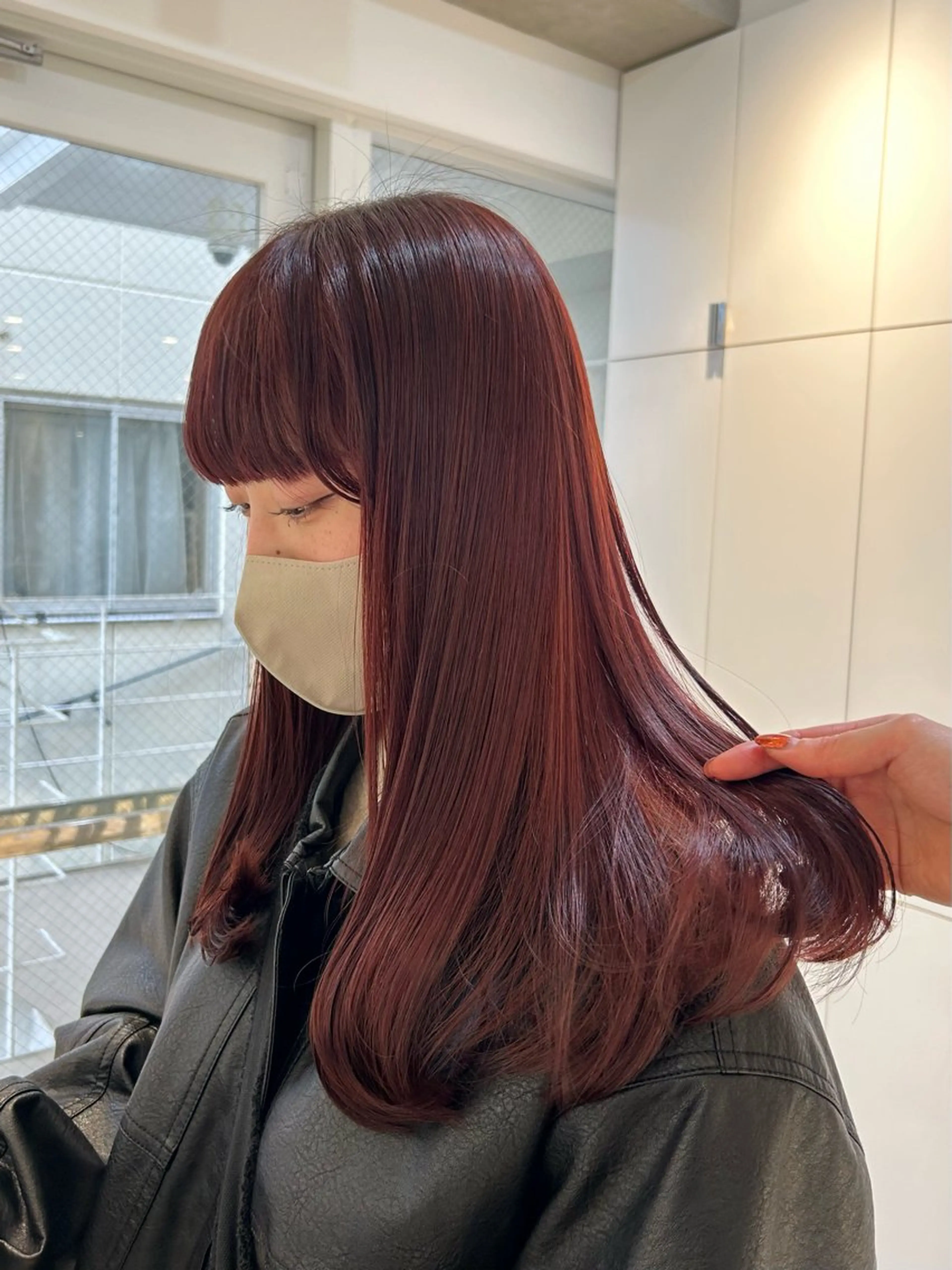 ロング カラー カシス レッドカラー 《暖色/韓国hair 》🇰🇷桑原ユキネのヘアスタイル