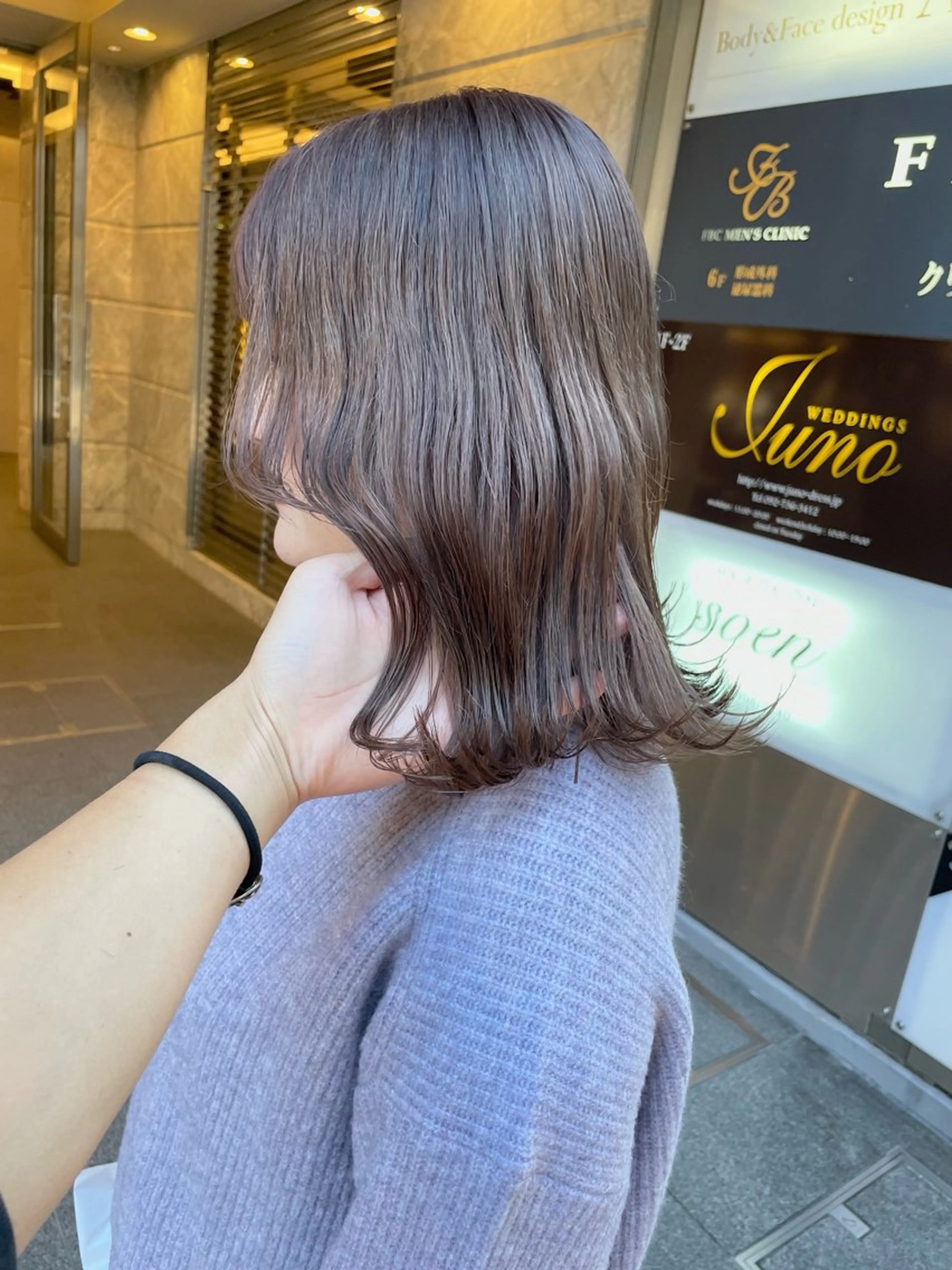 ミディアム カラー カット ヘアカラー トリートメント 髪質改善will hairdesignのヘアスタイル