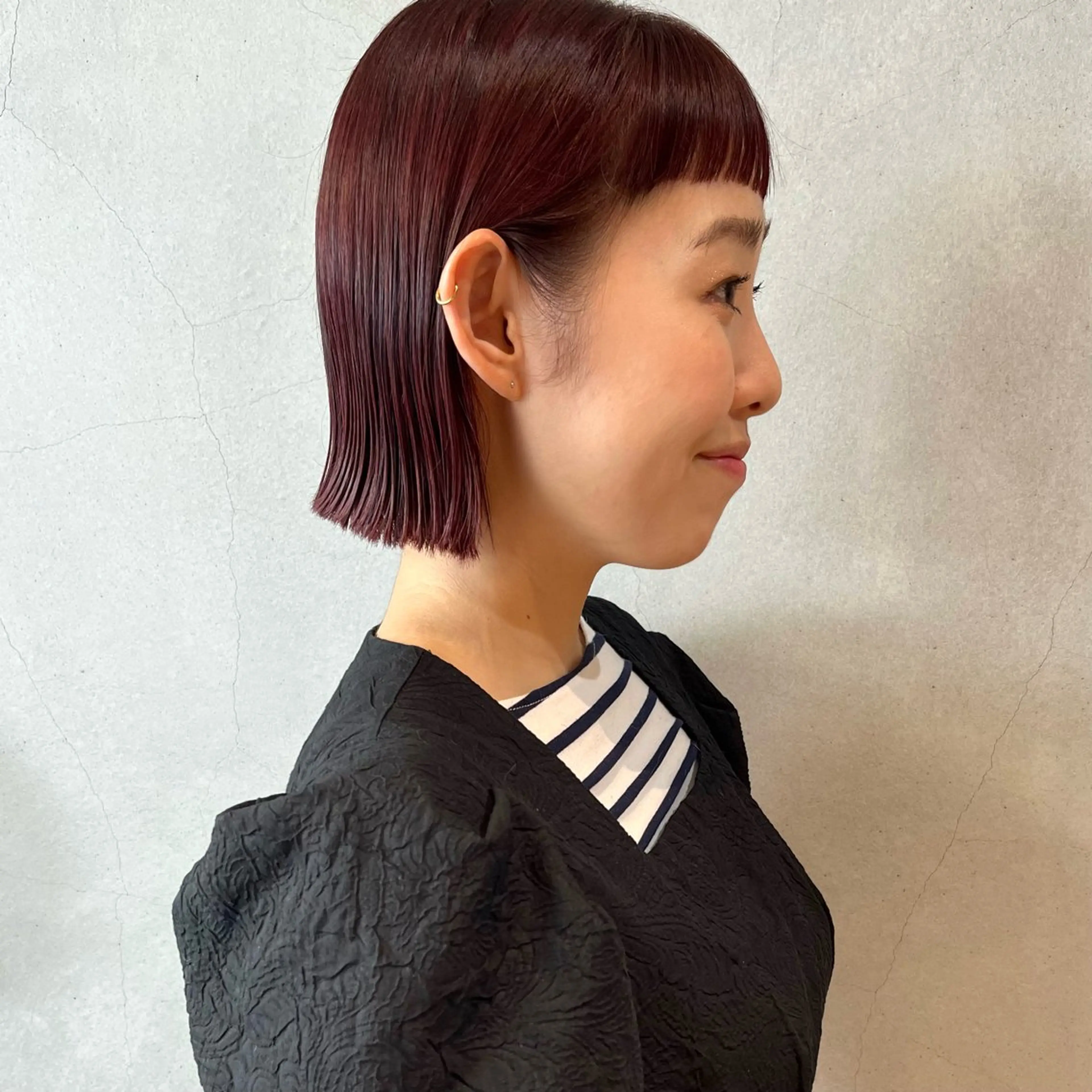 ショート カラー ブラウンカラー ハイライトカラー レッドカラー レッドブラウン ハイライト カット ヘアカラー トリートメント ボブ/透明感カラー /坂口恵梨子のヘアスタイル