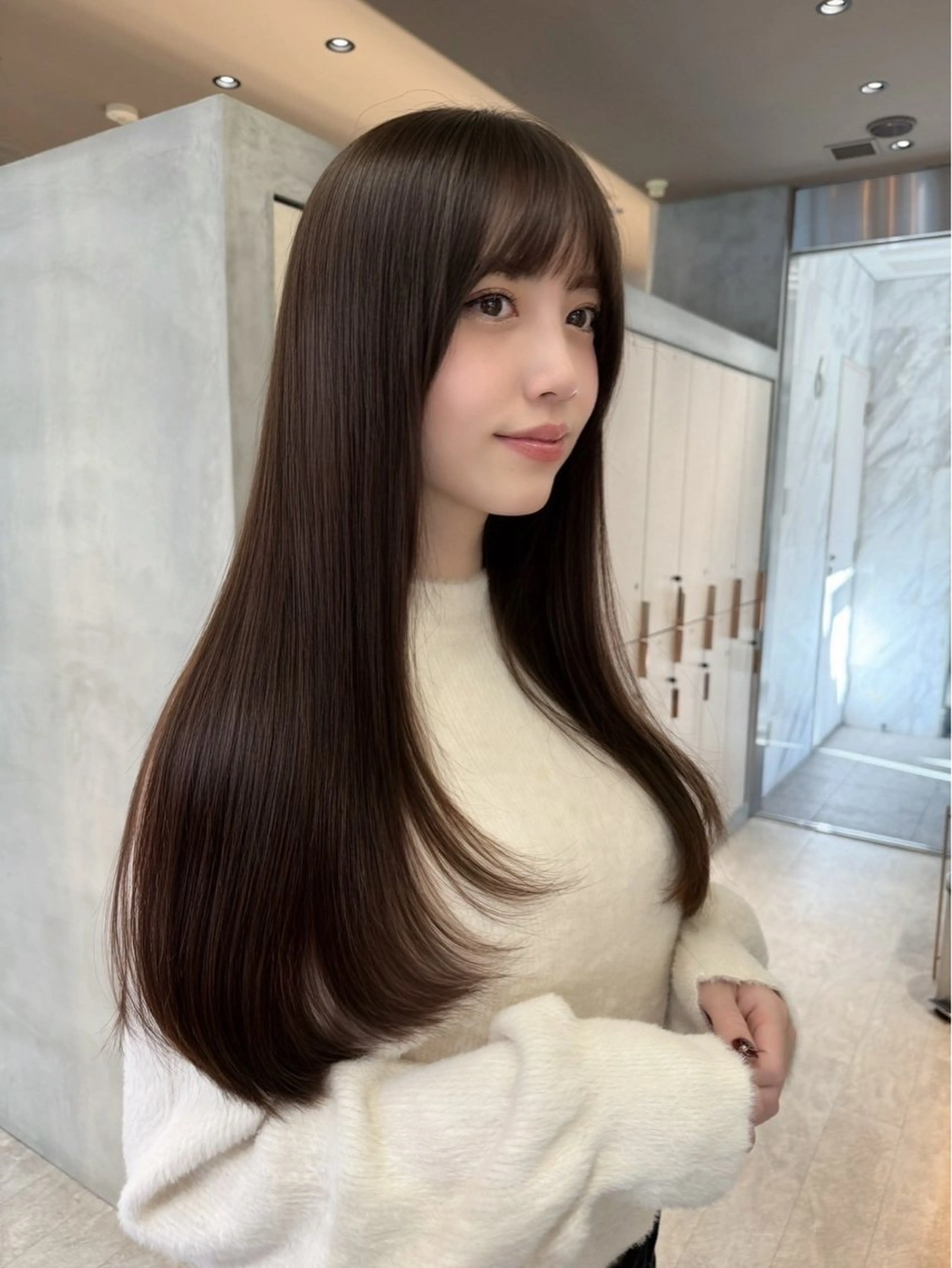 ロング カット 縮毛矯正 トリートメント ボブ/縮毛矯正 髪質改善/もえるのヘアスタイル