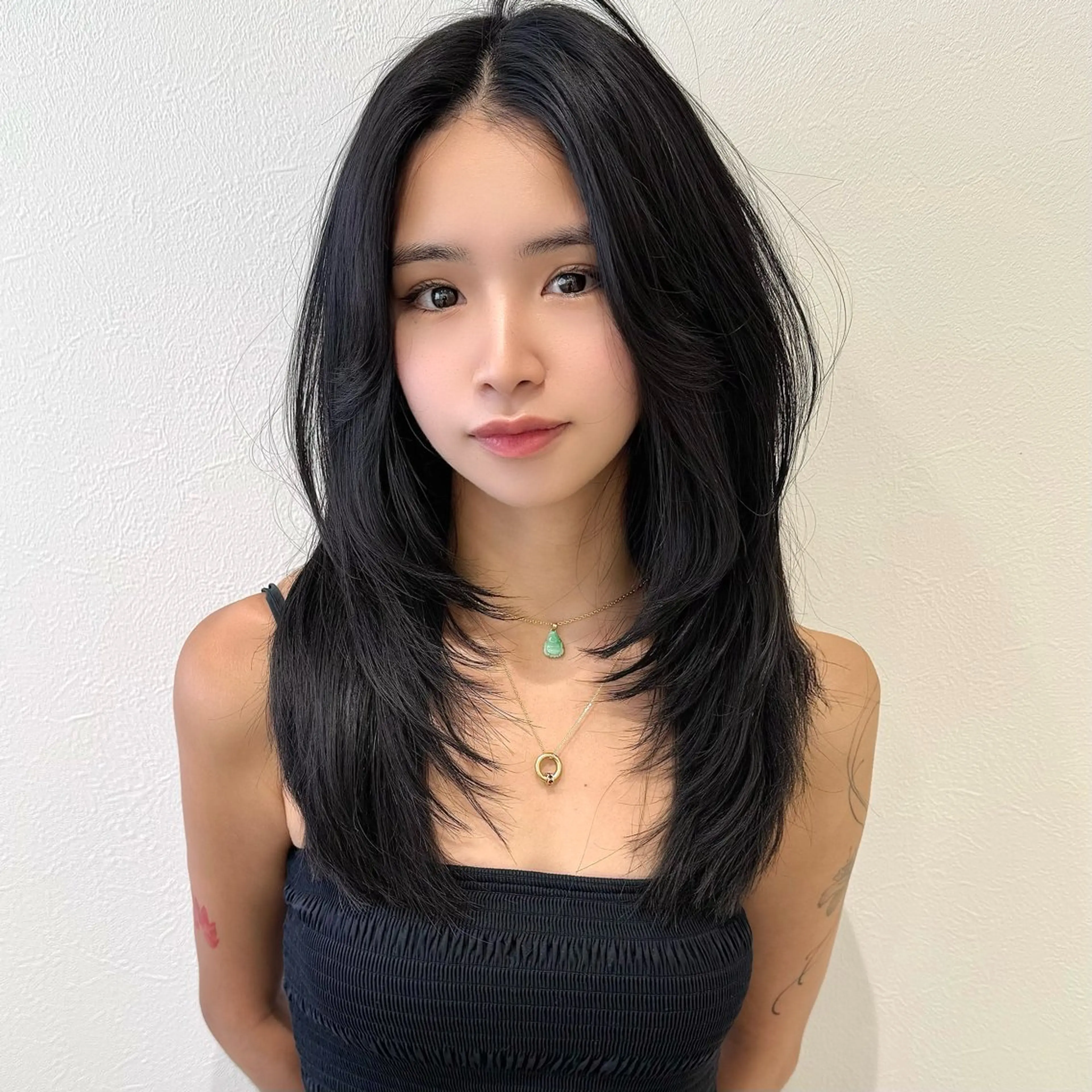 セミロング 韓国𝐻𝑎𝑖𝑟 🇰🇷🖤ハラのヘアスタイル