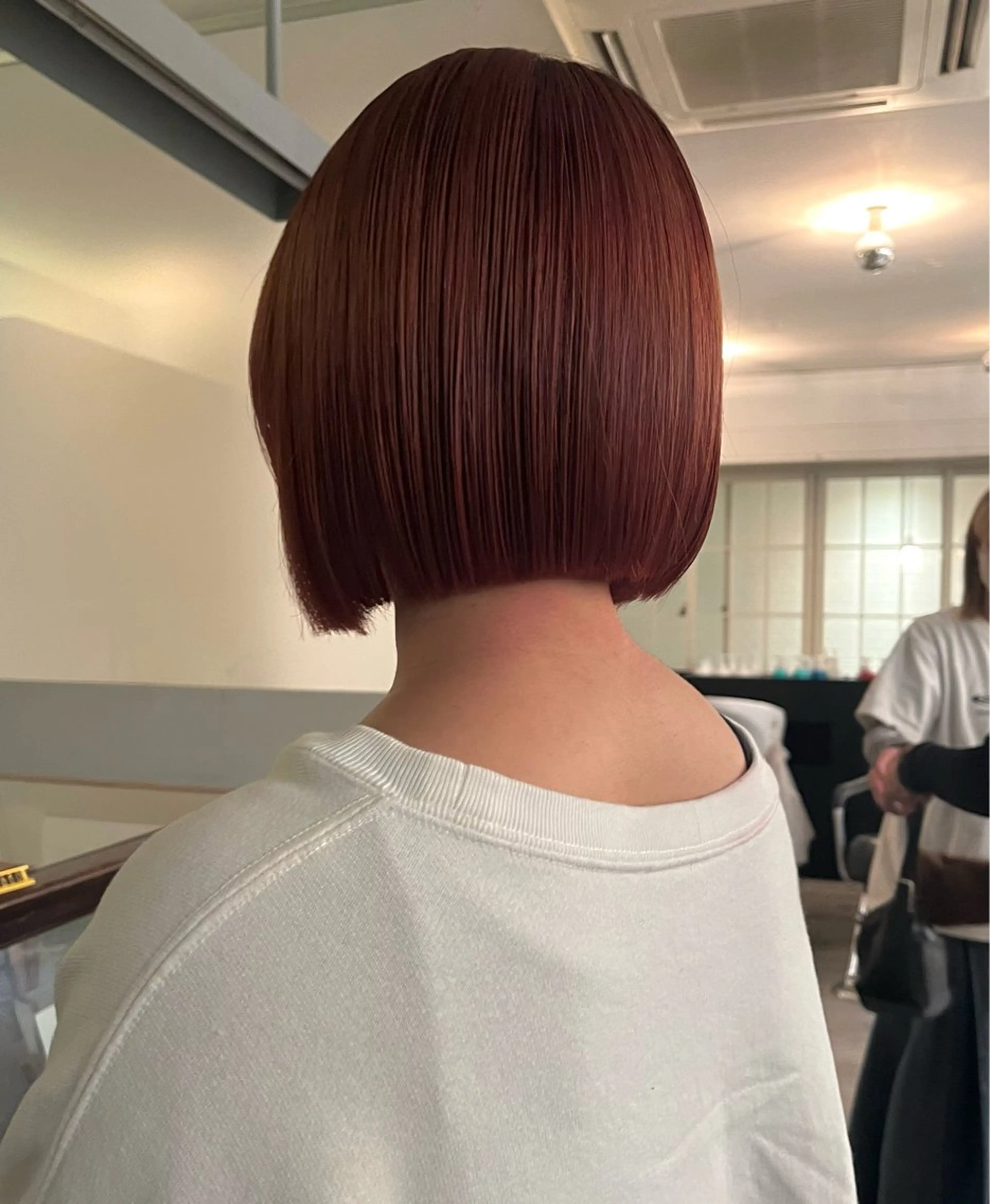 ミディアム 切りっぱなしボブ ボブ ブリーチなし/透明感 /ショート/大世のヘアスタイル