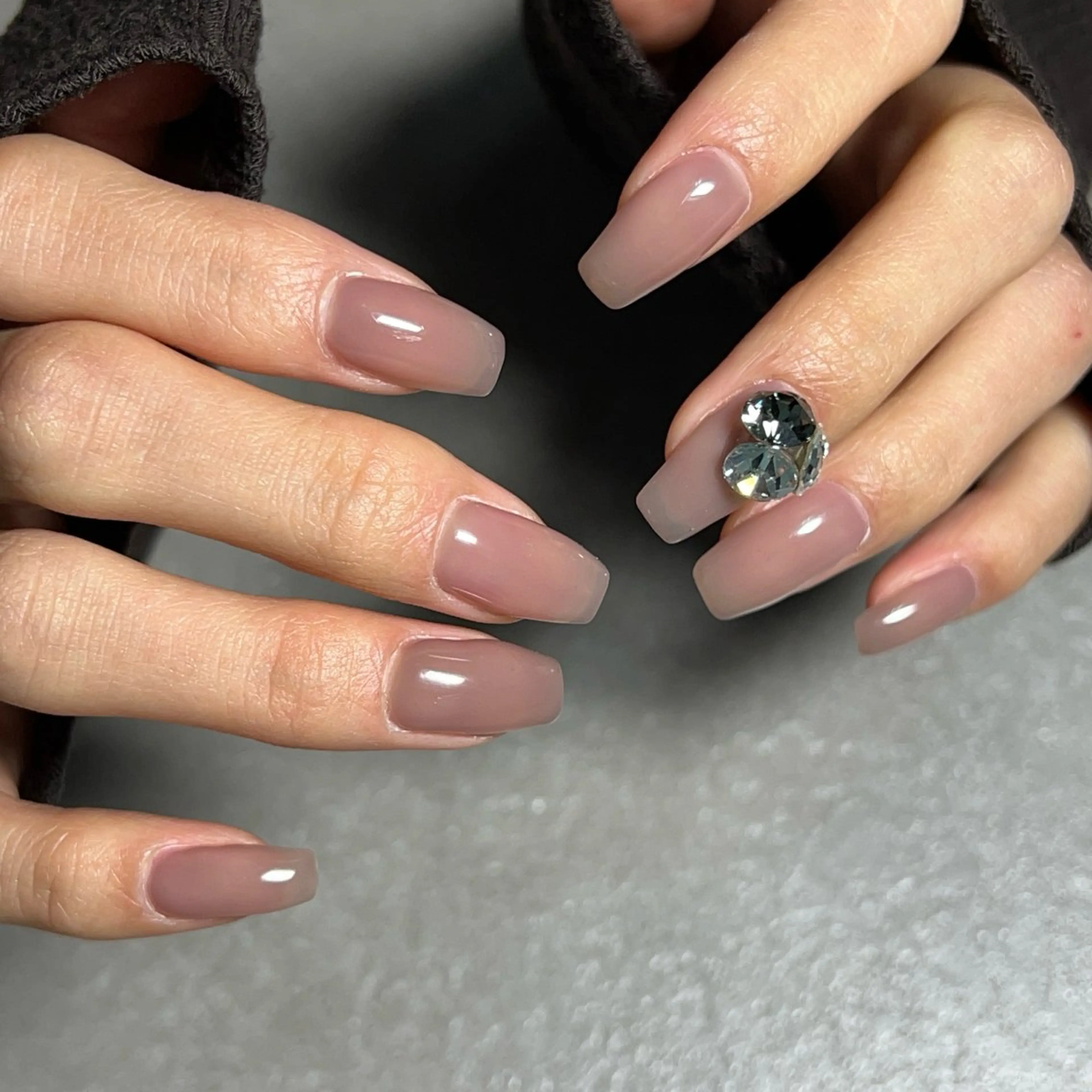 ネイル 長さ出し シンプルネイル スクエアネイル Lulea nailのネイルデザイン
