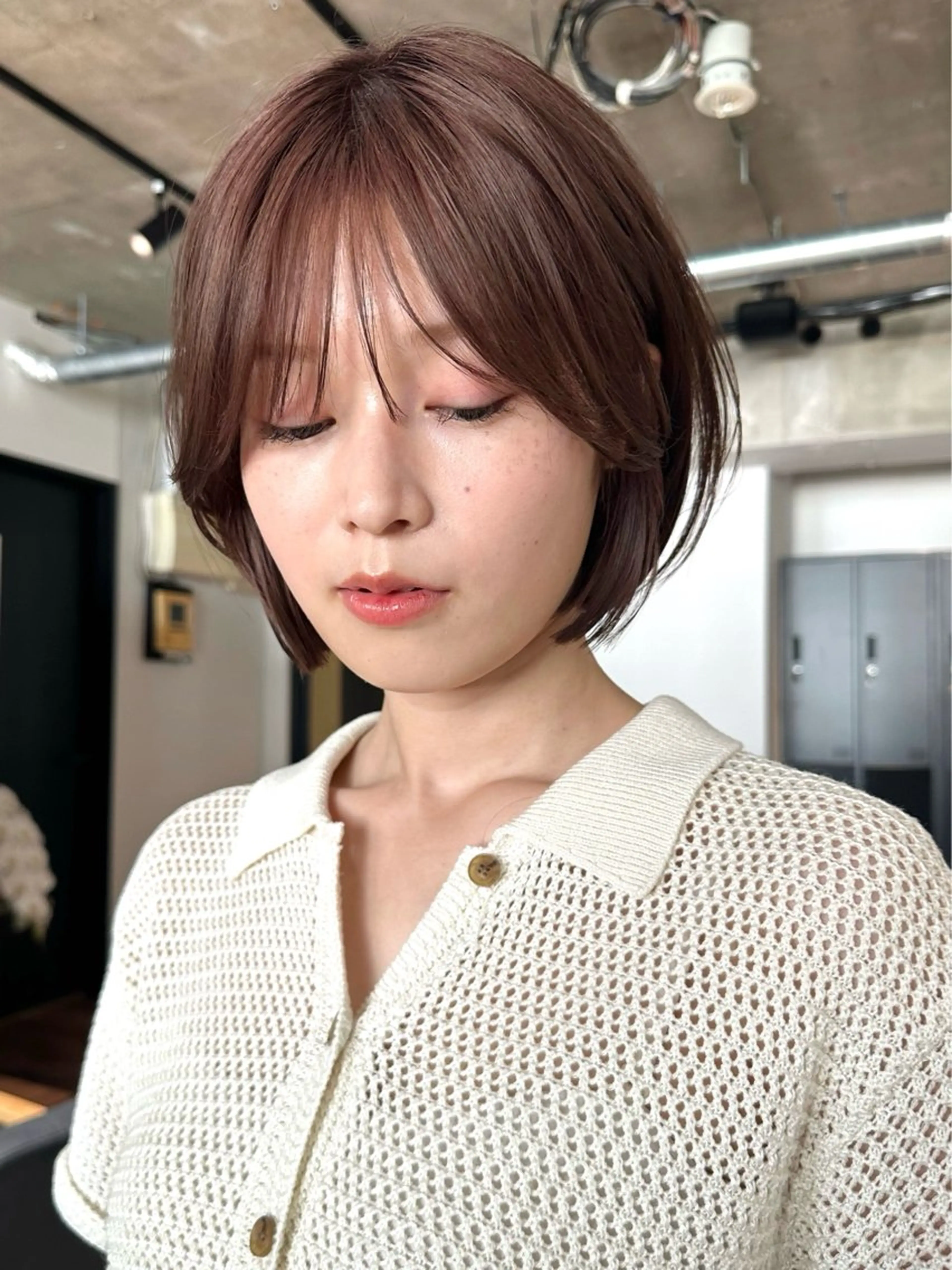 ショート カラー パーマ 🫧小顔×似合わせ× 透明感カラー🫧のヘアスタイル