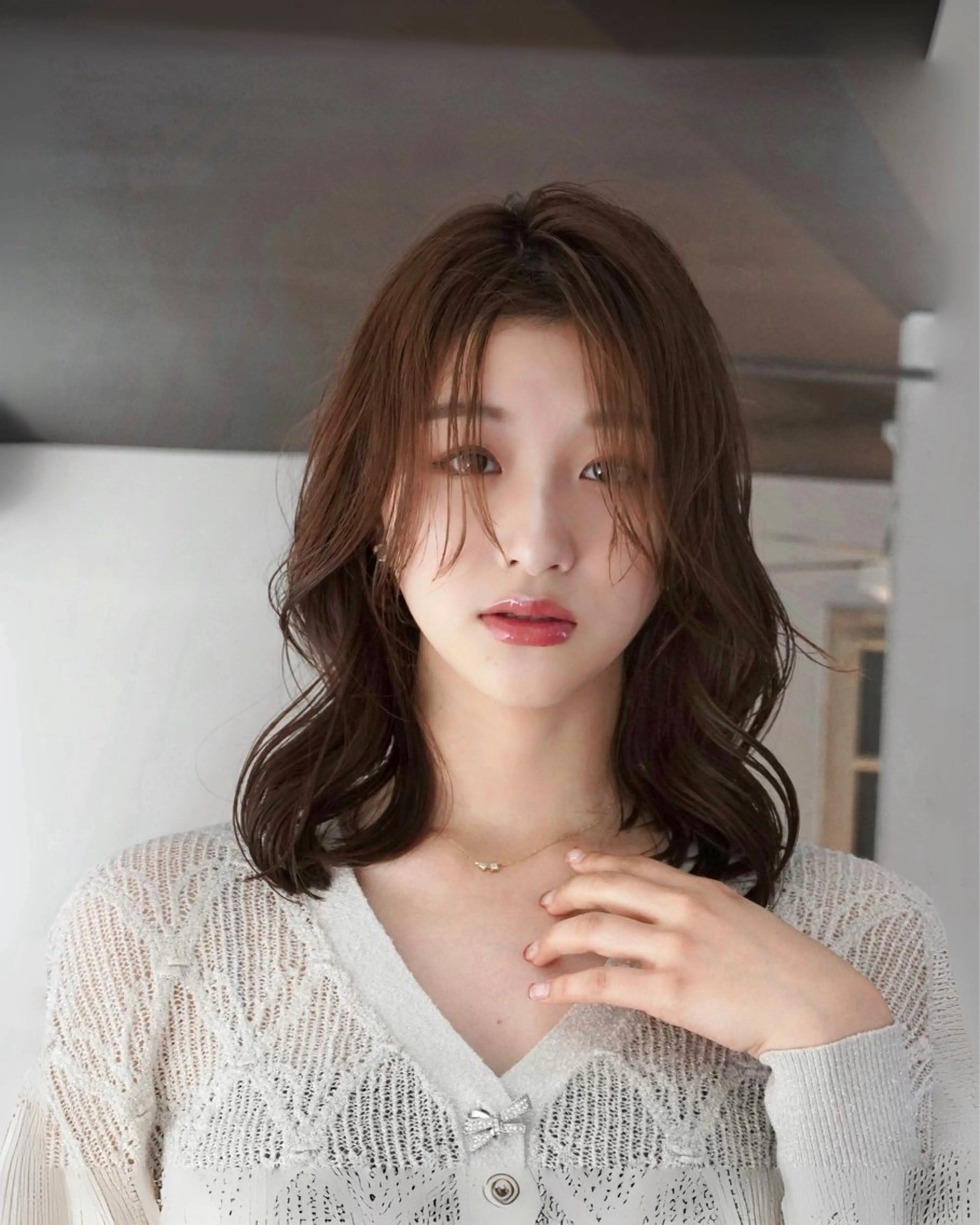 ミディアム カラー ベージュカラー 透明感カラー オリーブベージュ ヘアカラー カットモデル募集中 千葉大夢のヘアスタイル