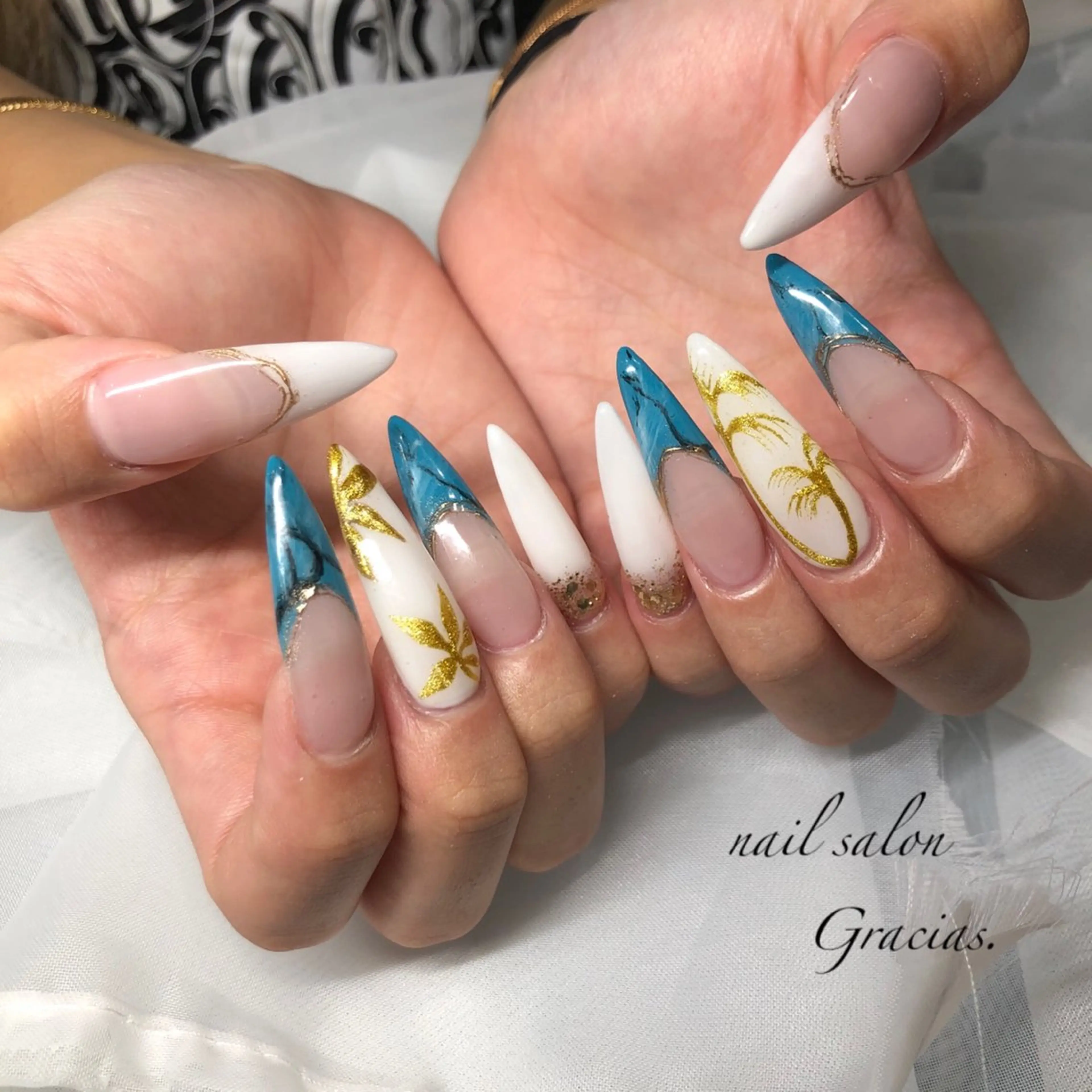 ネイル 長さ出し ジェルネイル メンズネイル ハンドネイル Gracias. rieのネイルデザイン