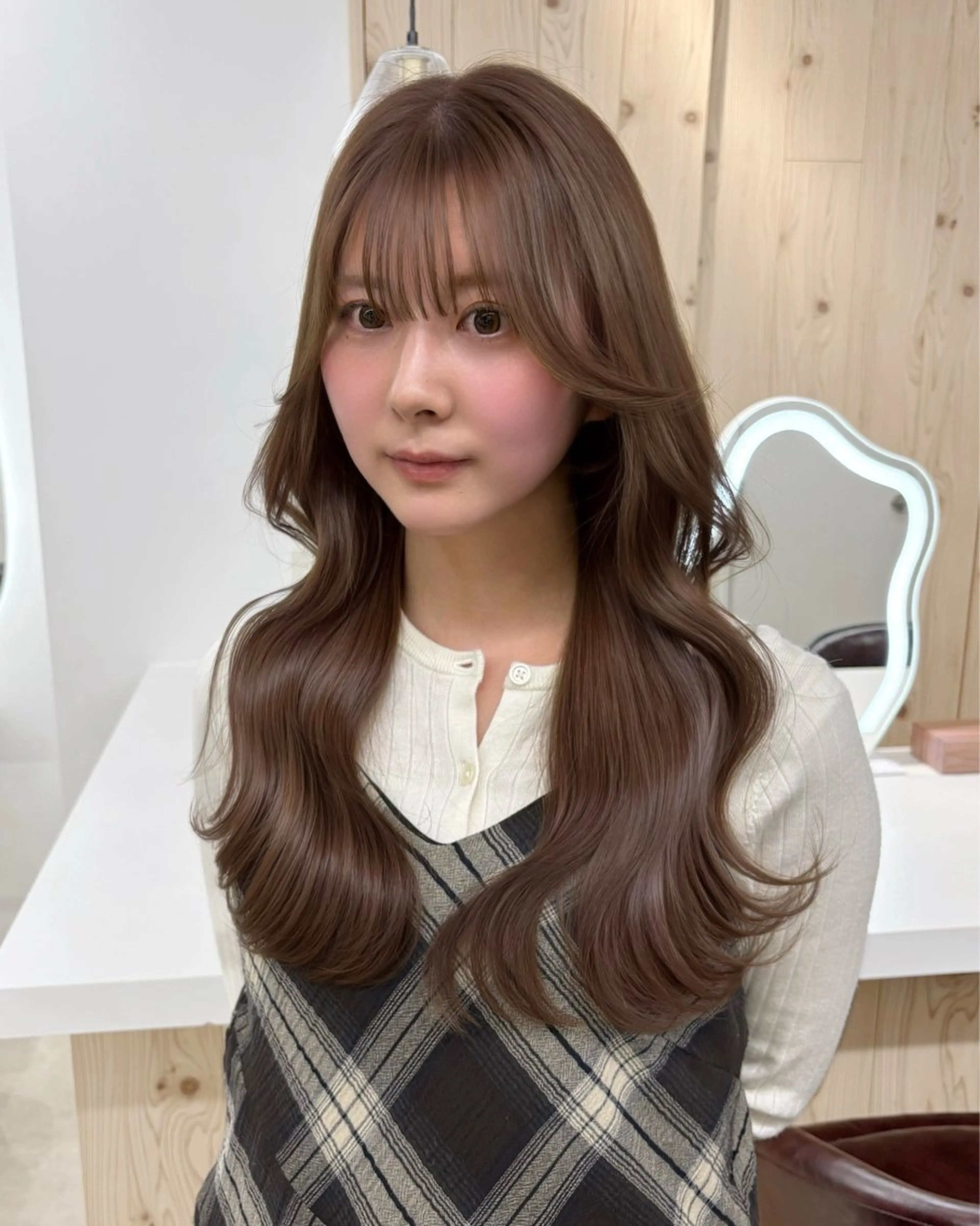 ロング カラー ヘアカラー トリートメント 新宿/韓国ヘア/ 髪質改善ストレートのヘアスタイル