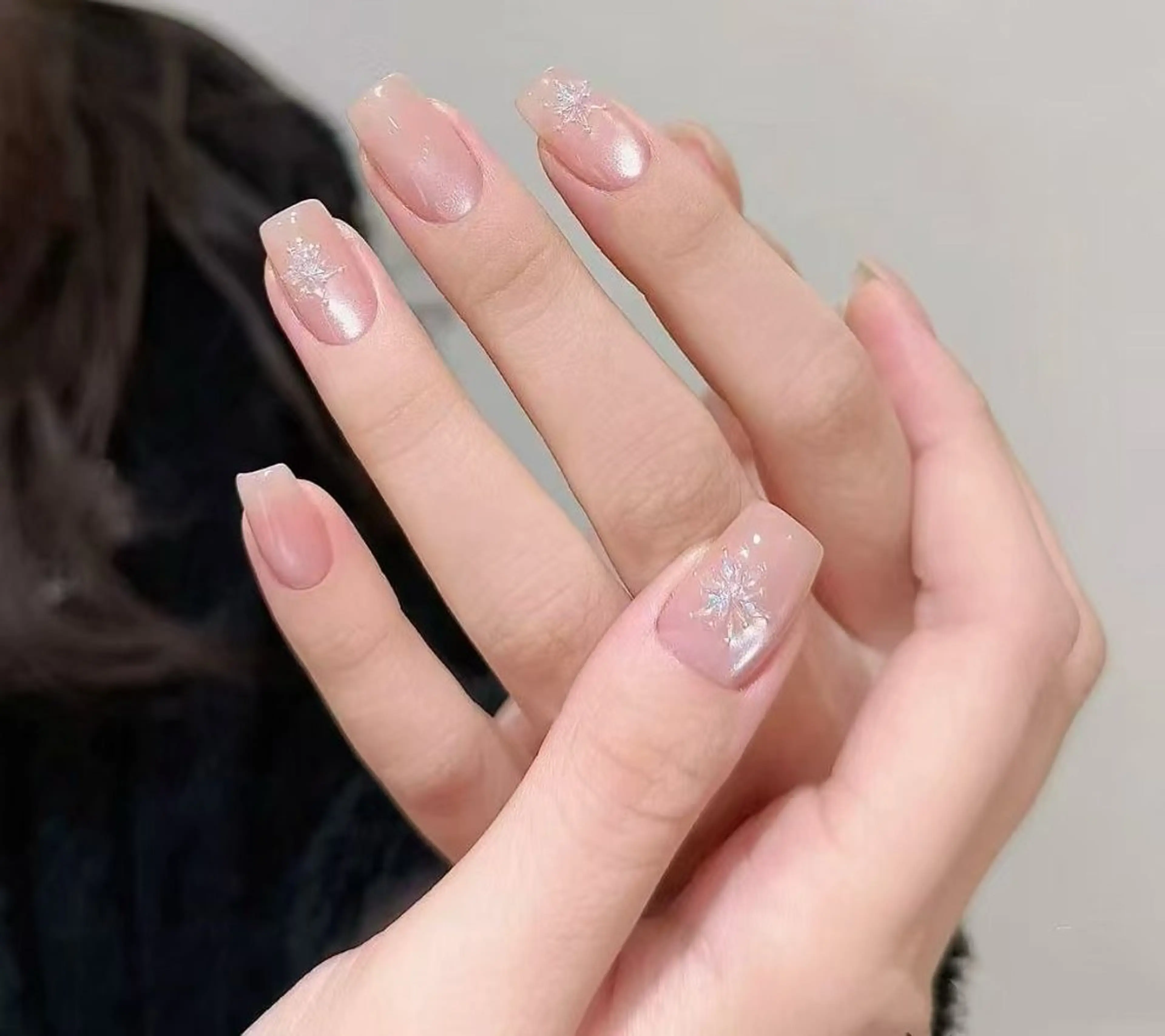 ネイル フラワーネイル フレンチネイル ジェルネイル ガラスフレンチ ハート ハンドネイル ハンドケア BabyYouMi nailのネイルデザイン