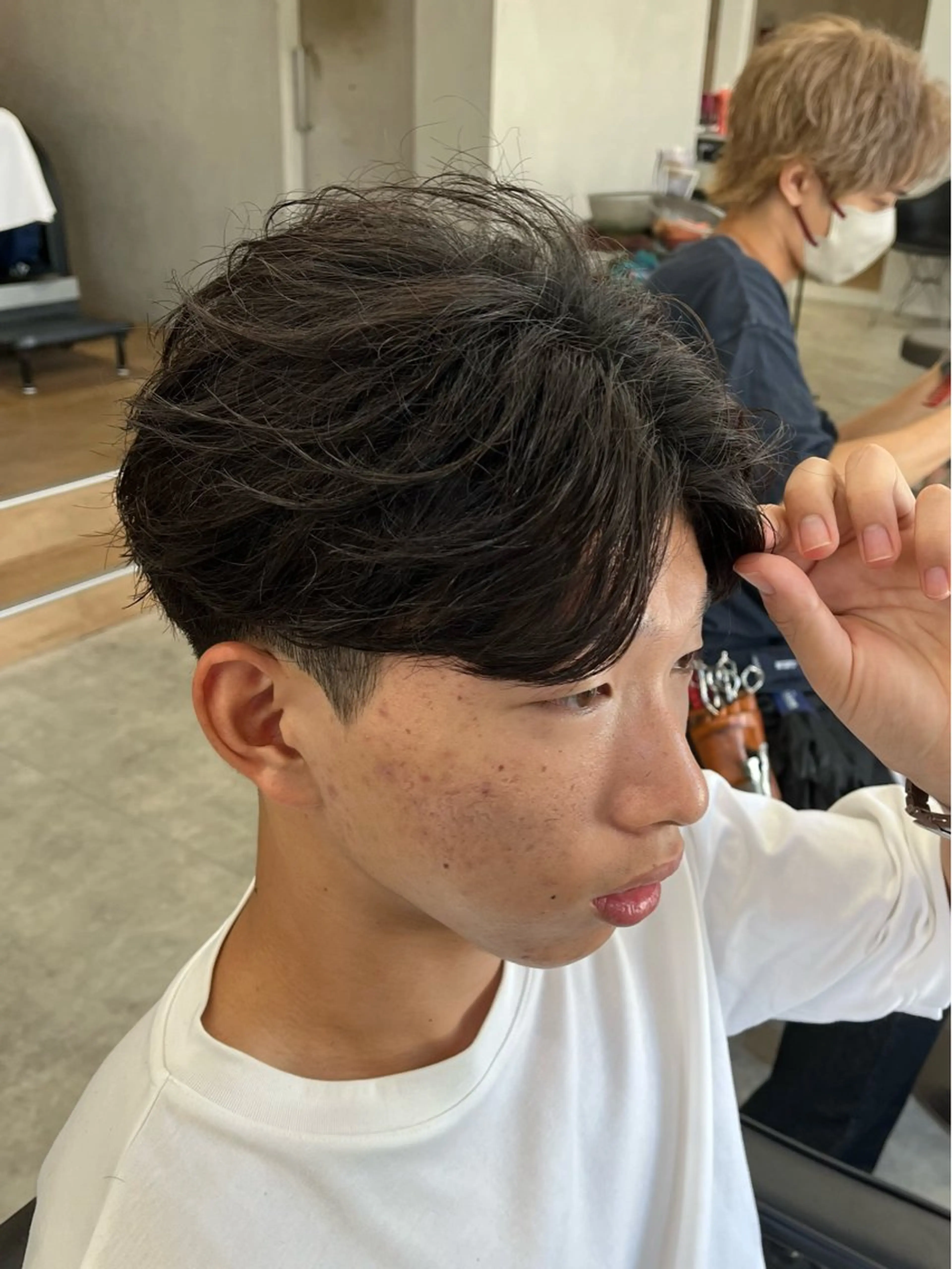 ショート パーマ メンズ フェザーパーマ メンズパーマ ショートヘア カット パーマ 新潟メンズパーマ 新潟駅/小田拓実のヘアスタイル