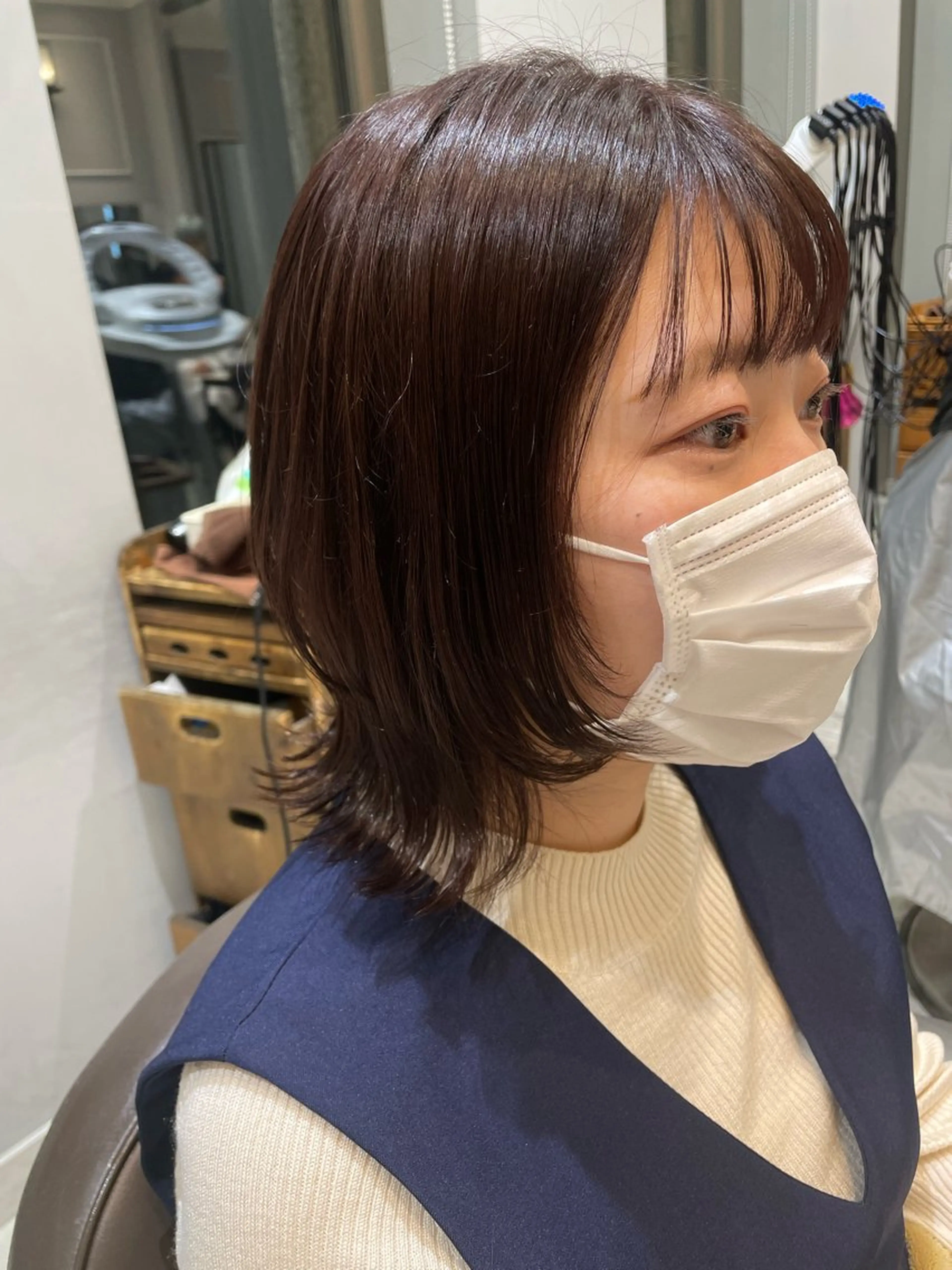 ミディアム カラー ボブ レイヤーカット カット ヘアカラー トリートメント 🦖鶴岡香純🦖 5/1から復帰しますのヘアスタイル