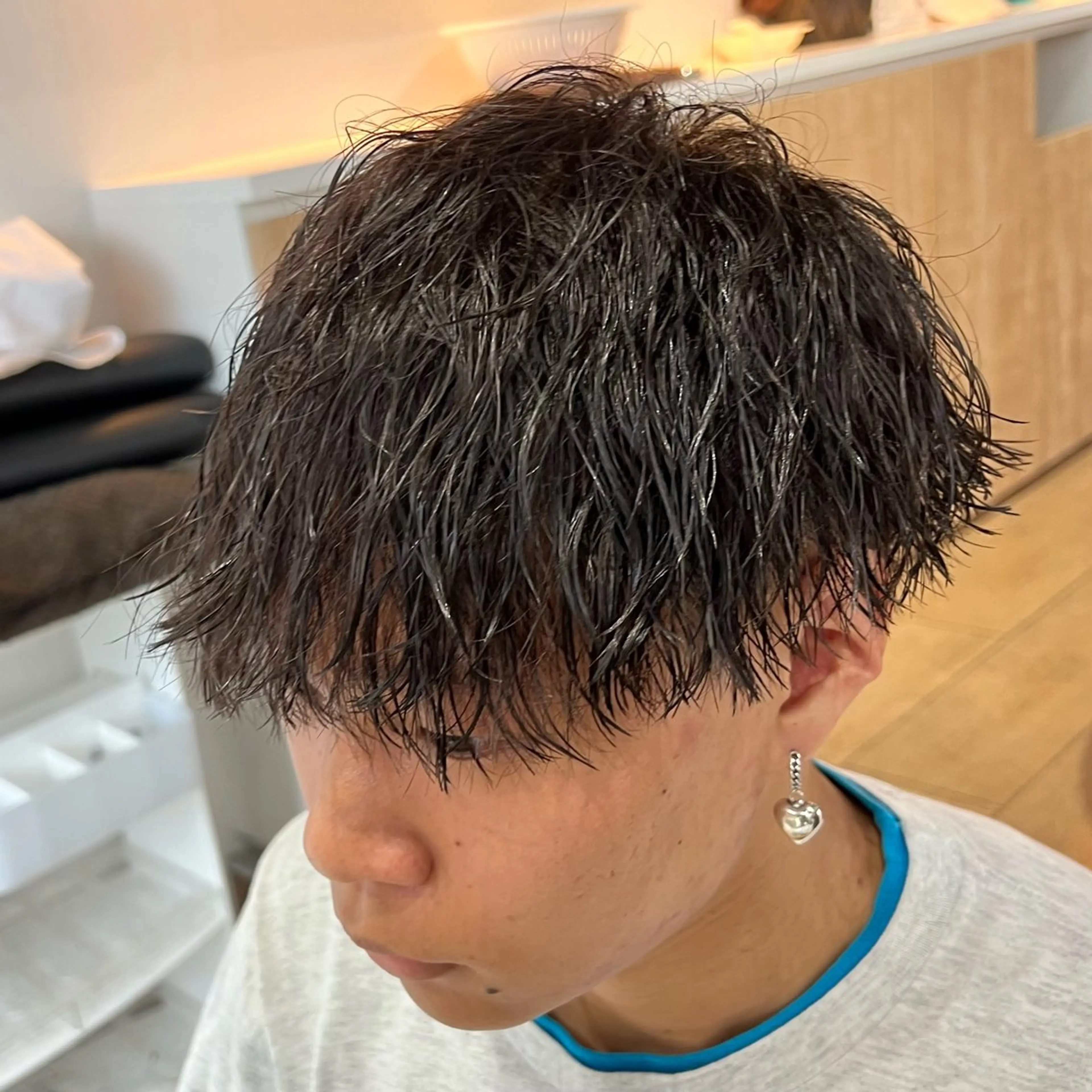 ショート パーマ メンズ カット パーマ メンズパーマ/波巻き 新潟/万代/夏芽🎀のヘアスタイル