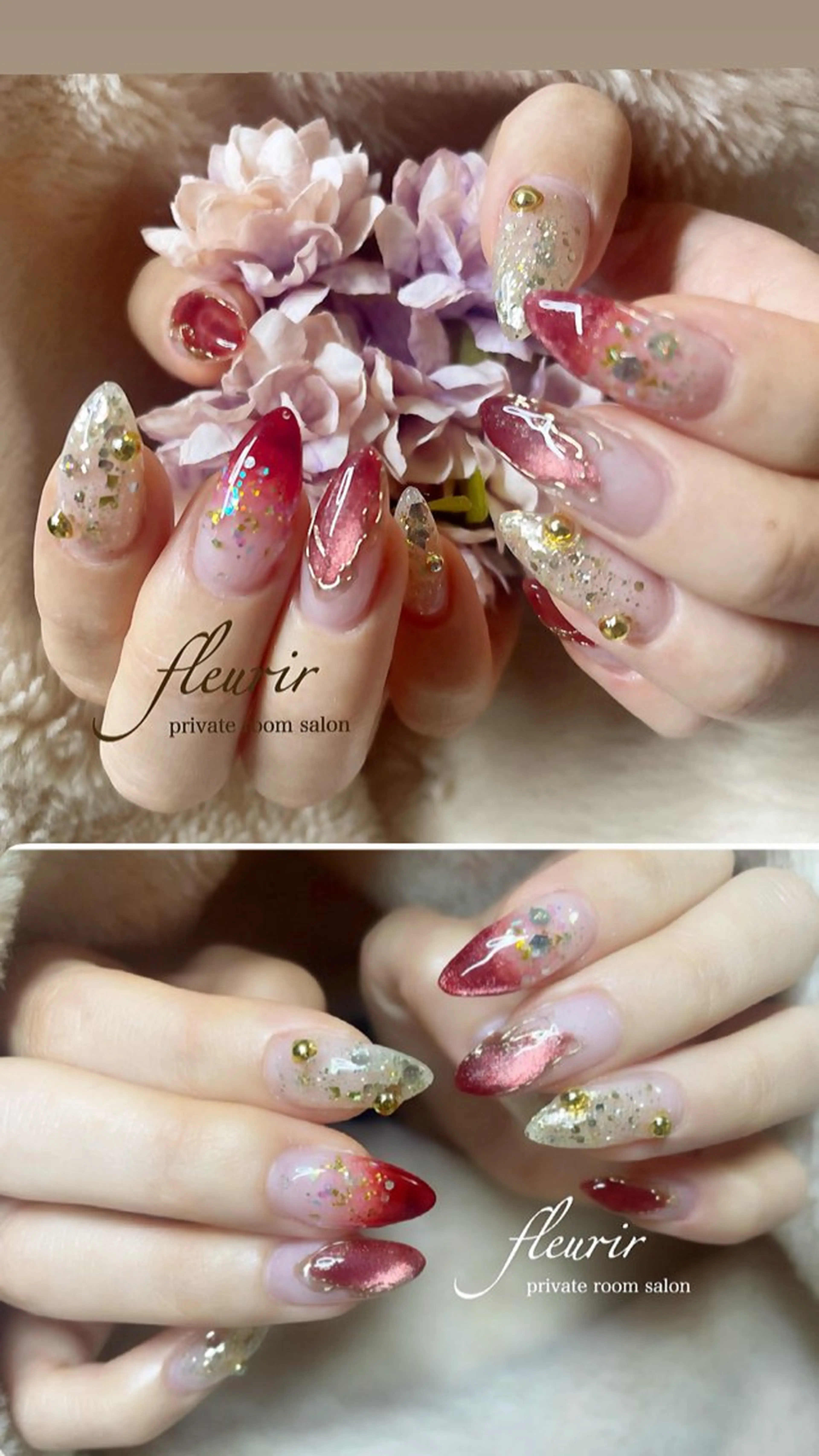 ネイル ニュアンスネイル ハンドネイル フルリール 【プライベートサロンのネイルデザイン