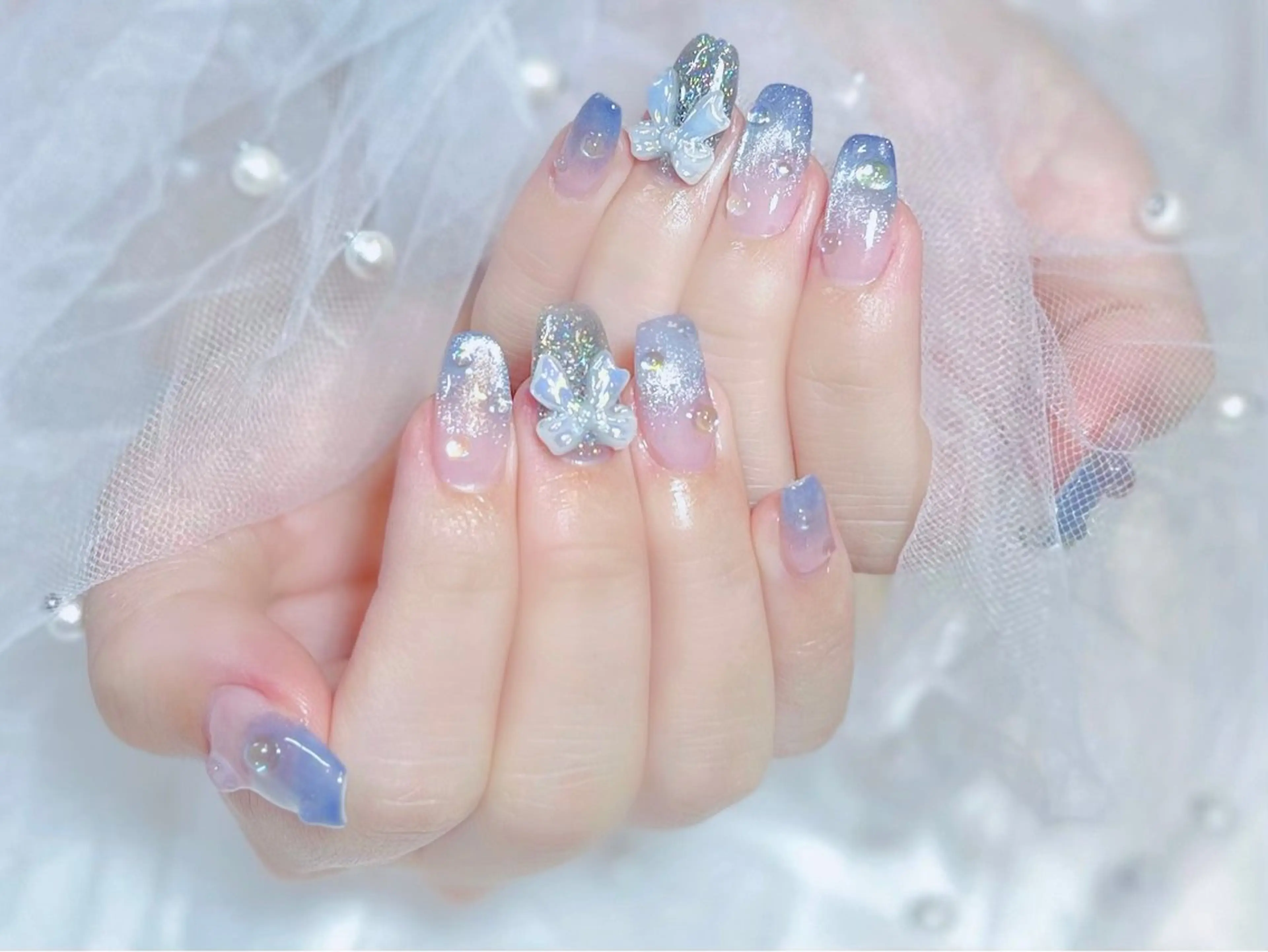 ネイル グラデーション 韓国ネイル ラメ(グリッター) ラメグラデーション マグネットネイル 【chatnoir】 MIYUのネイルデザイン