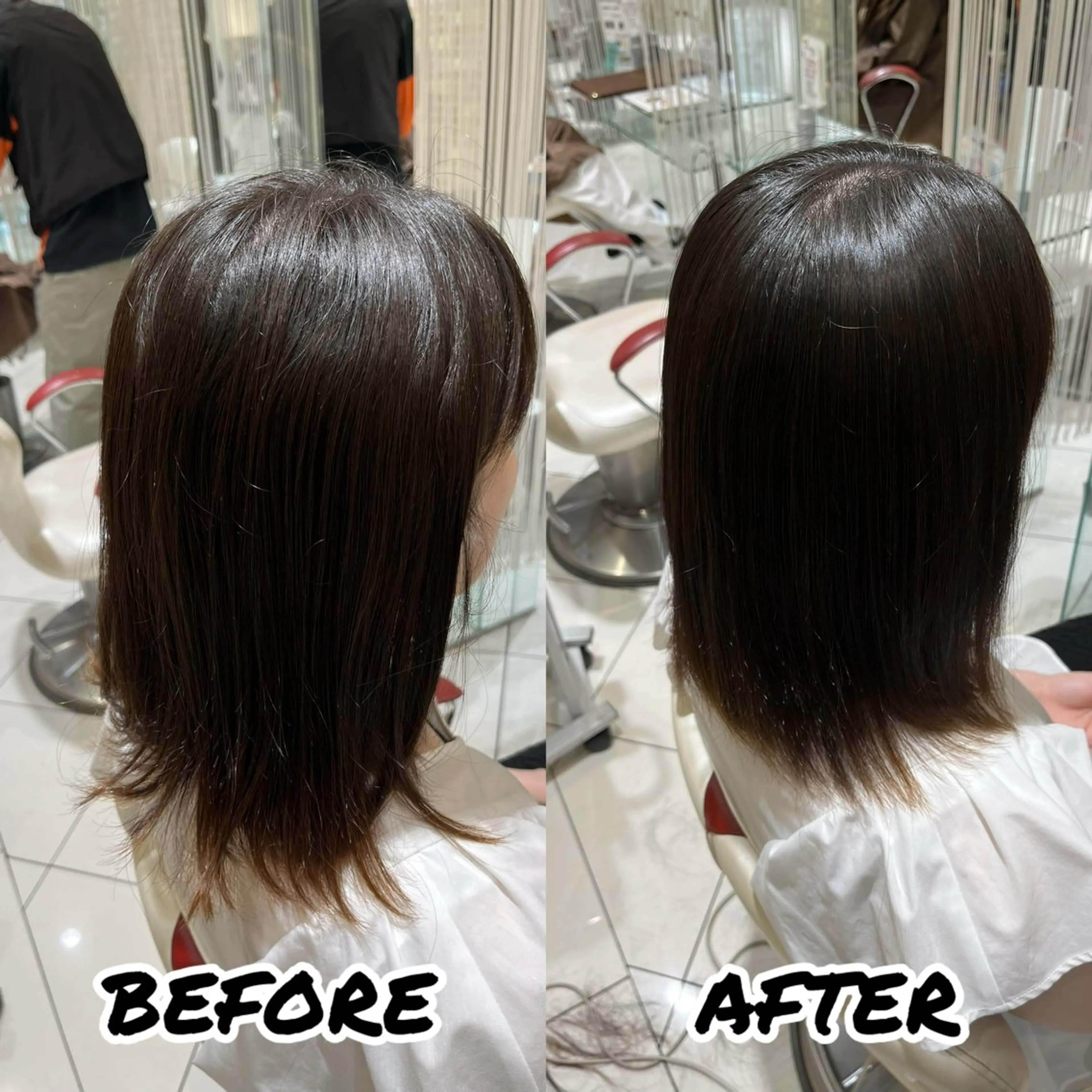 ミディアム カット 縮毛矯正 トリートメント 髪質改善美容師 鈴木のヘアスタイル