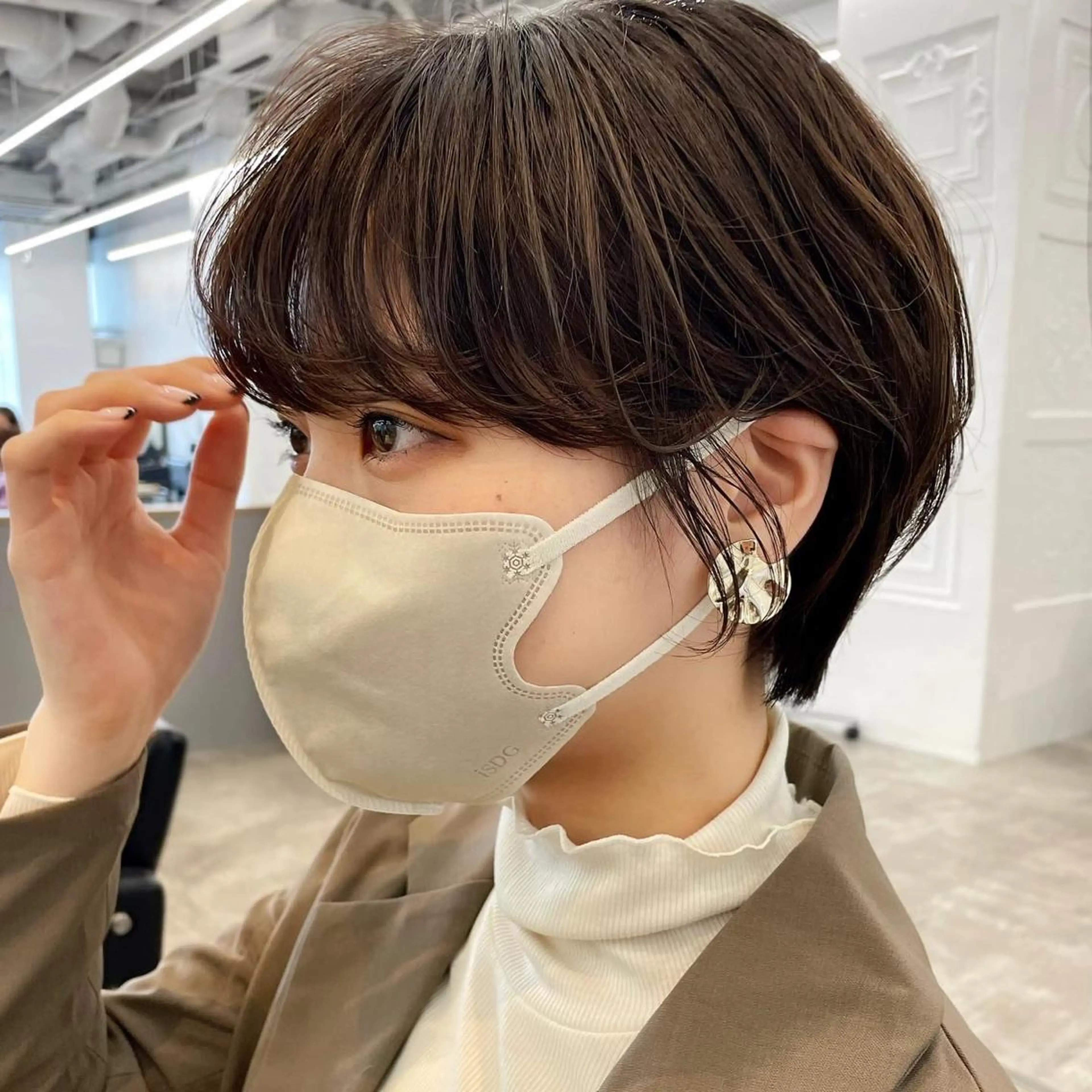 ショート パーマ ショートヘア カット パーマ レイヤー/ショート透 明感カラー/西田祐賀のヘアスタイル