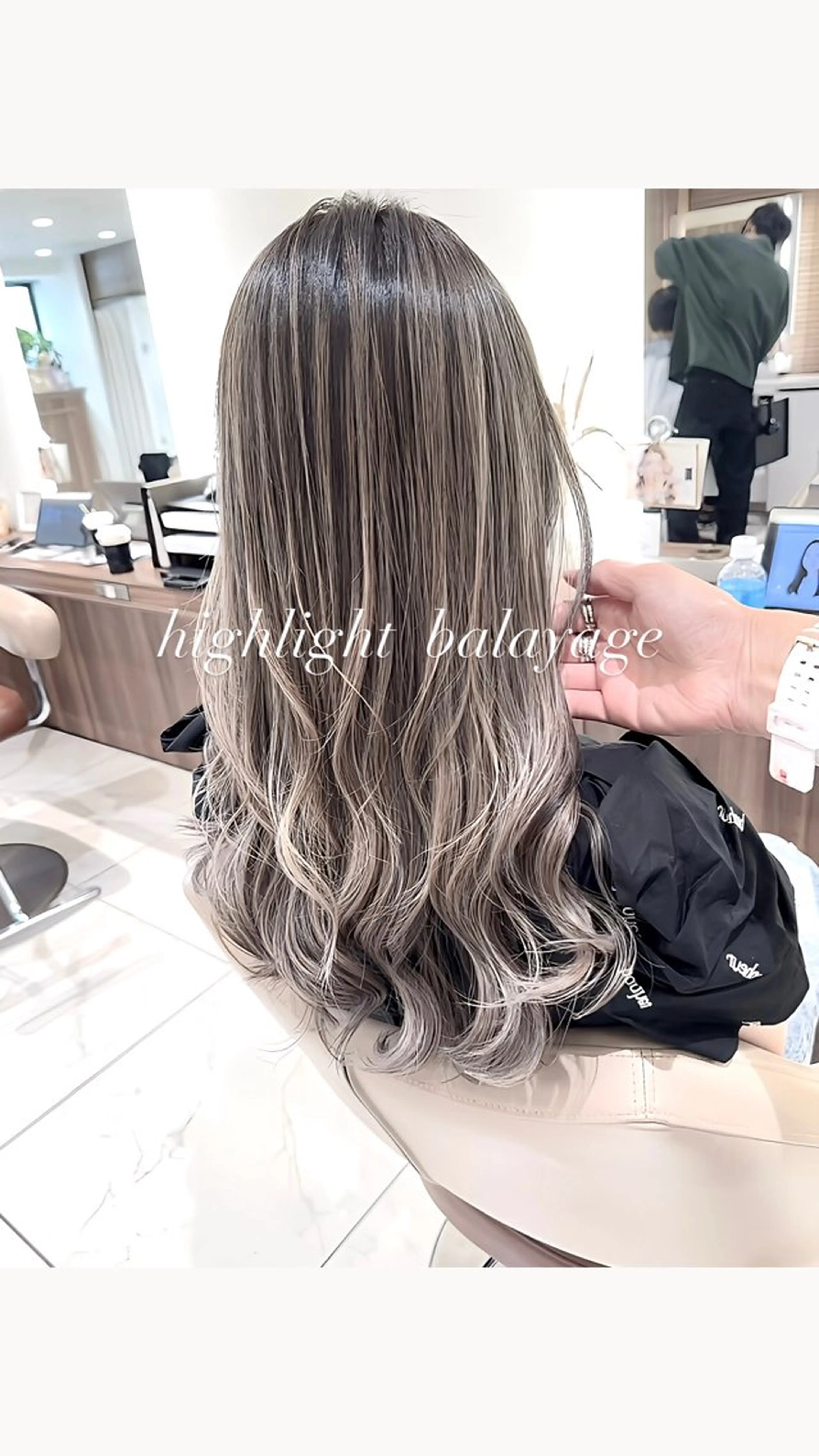 ロング カラー バレイヤージュ ベージュカラー 透明感カラー グレージュ ハイライトカラー ヘアカラー トリートメント 大宮/バレイヤージュ 髪質改善/澤田隆誠のヘアスタイル