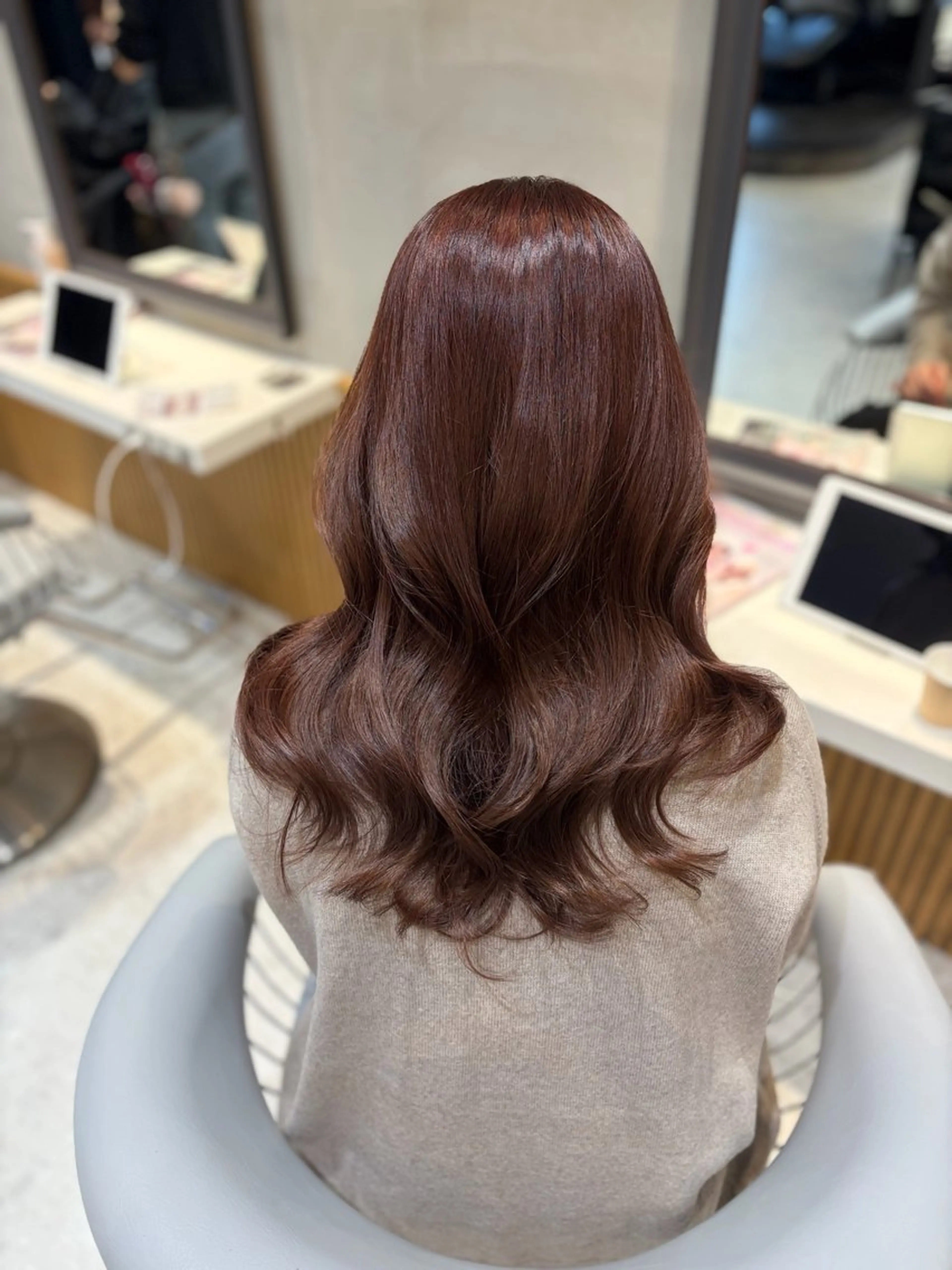 セミロング カラー カット トリートメント ヘアセット お呼ばれ カチモリ/はるか🎀のヘアスタイル