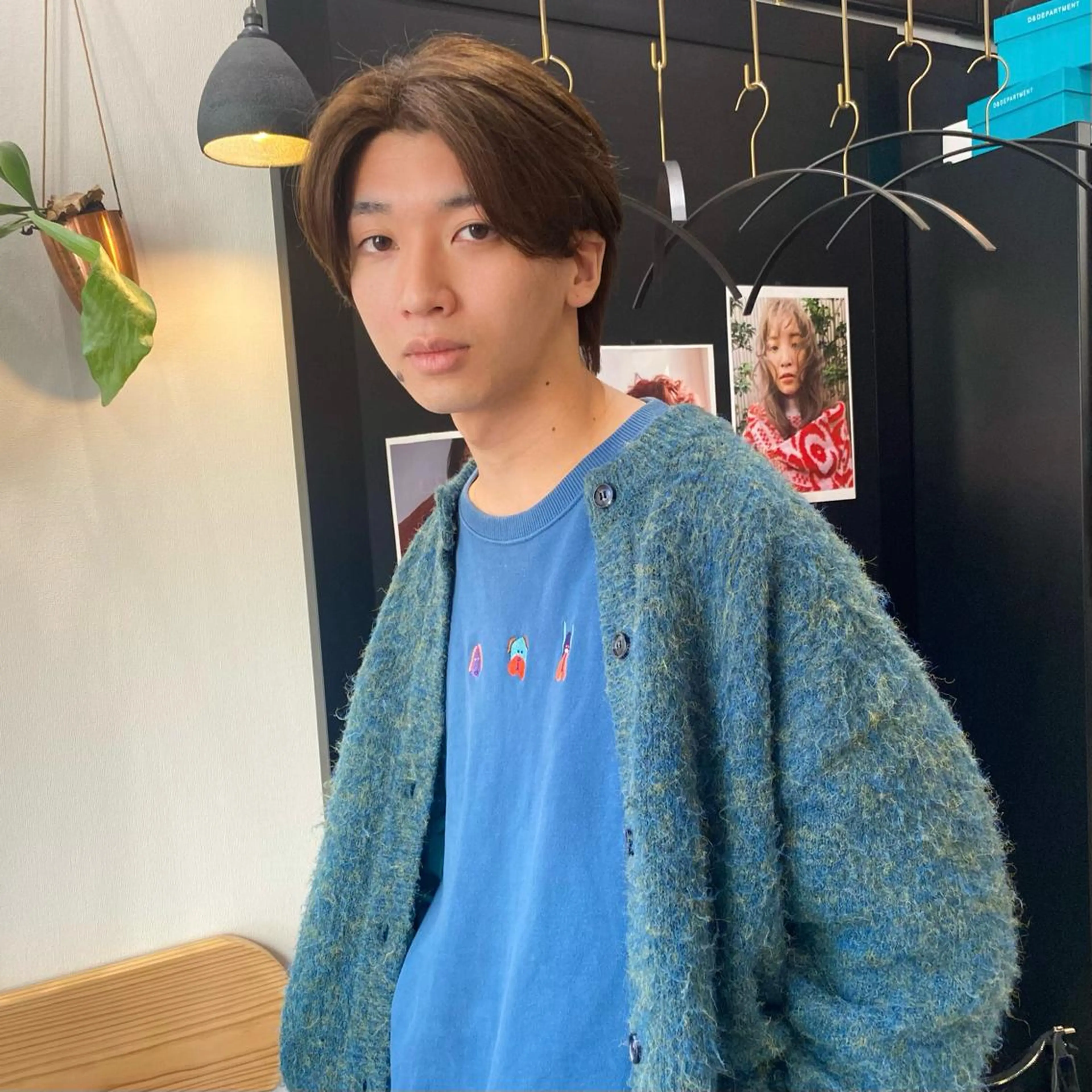 ショート カラー メンズ センターパート ダウンパーマ 【sity.ザイク】のヘアスタイル