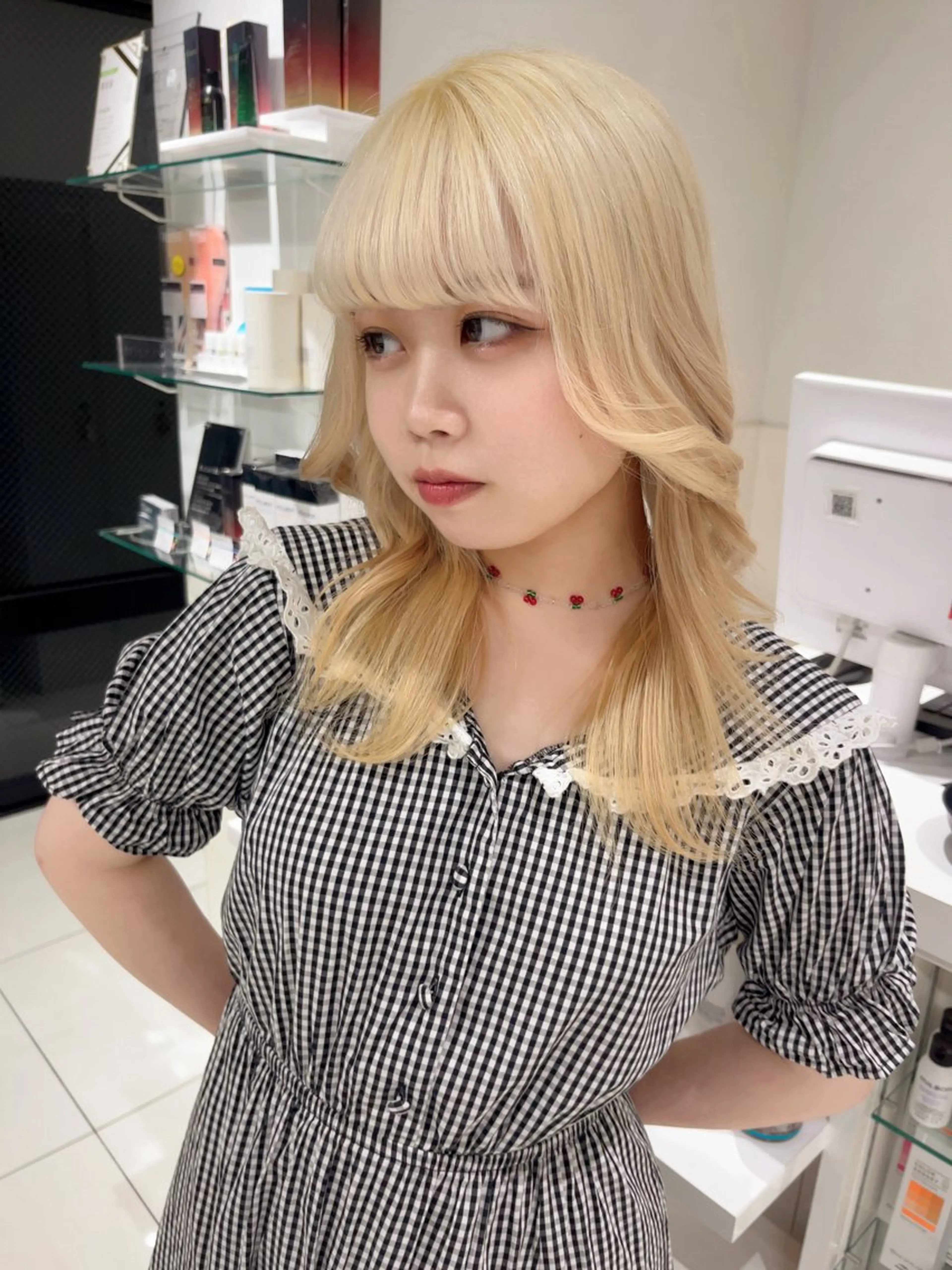 ミディアム りおな/髪質改善/ カラー /平尾のヘアスタイル