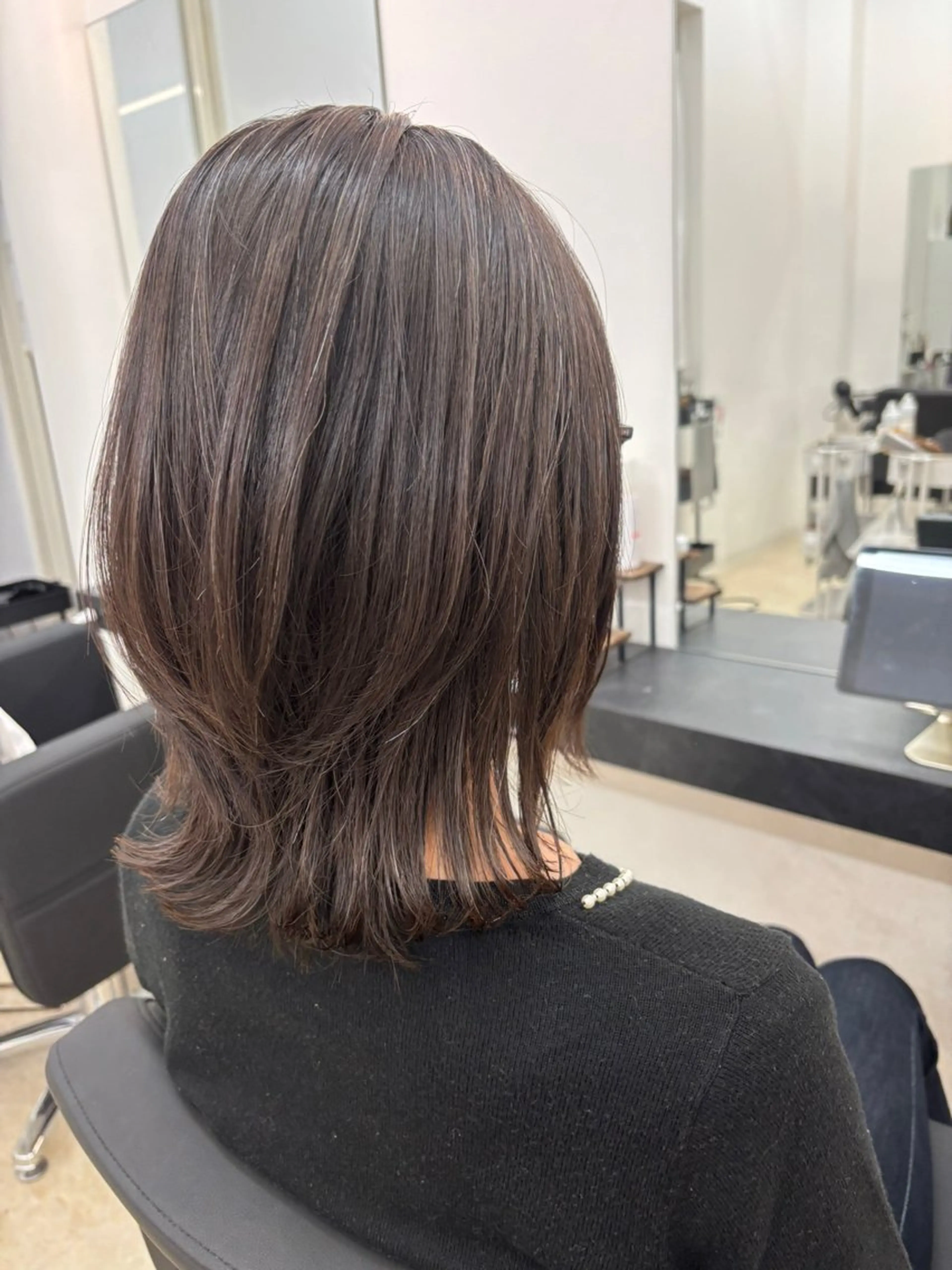 ミディアム くびれヘア くびれレイヤー レイヤーカット カット トリートメント 🎀レディース特化 山下 京華🎀のヘアスタイル