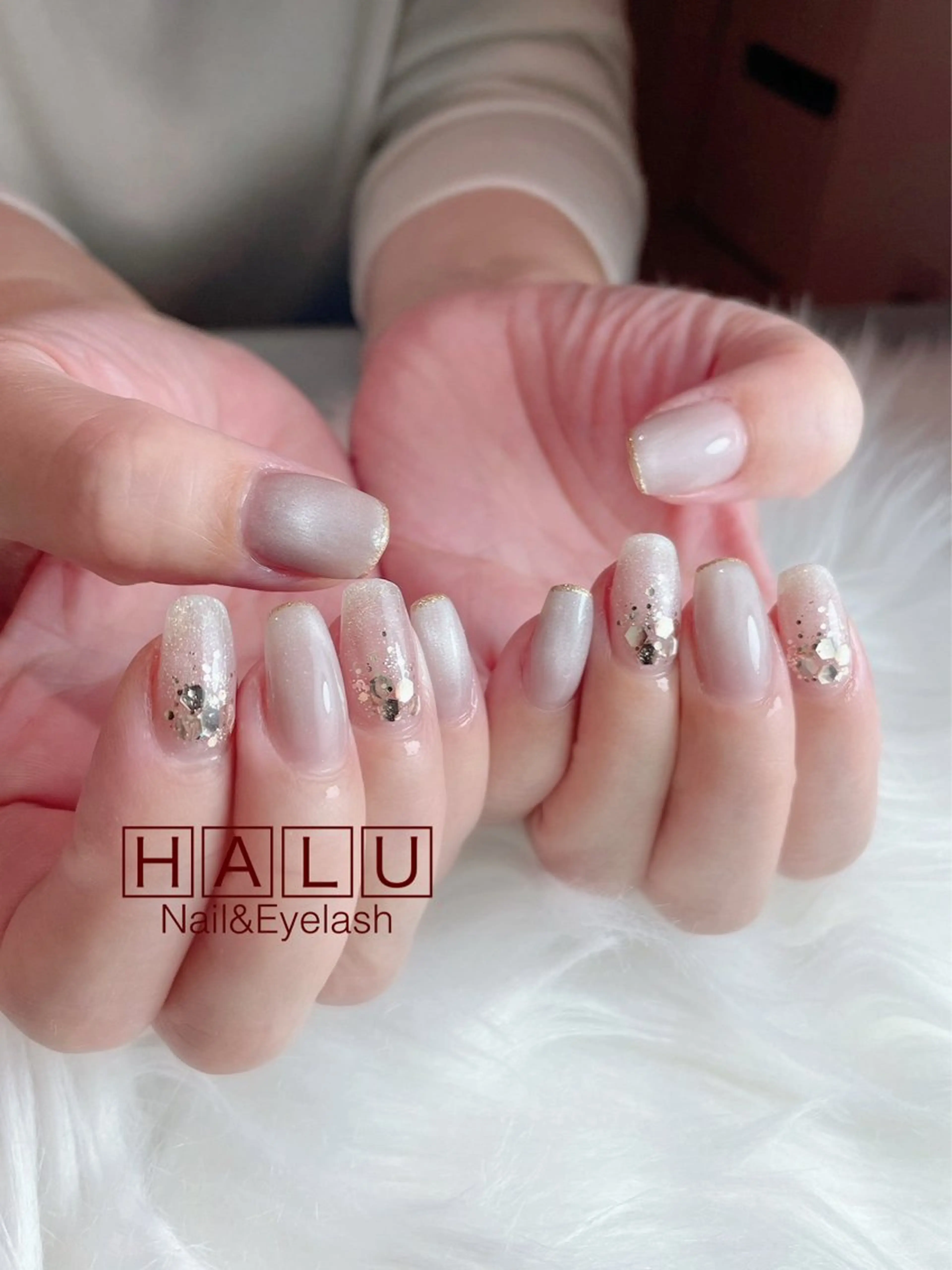 ネイル グラデーション ラメ(グリッター) ラメグラデーション HALU ハルのネイルデザイン