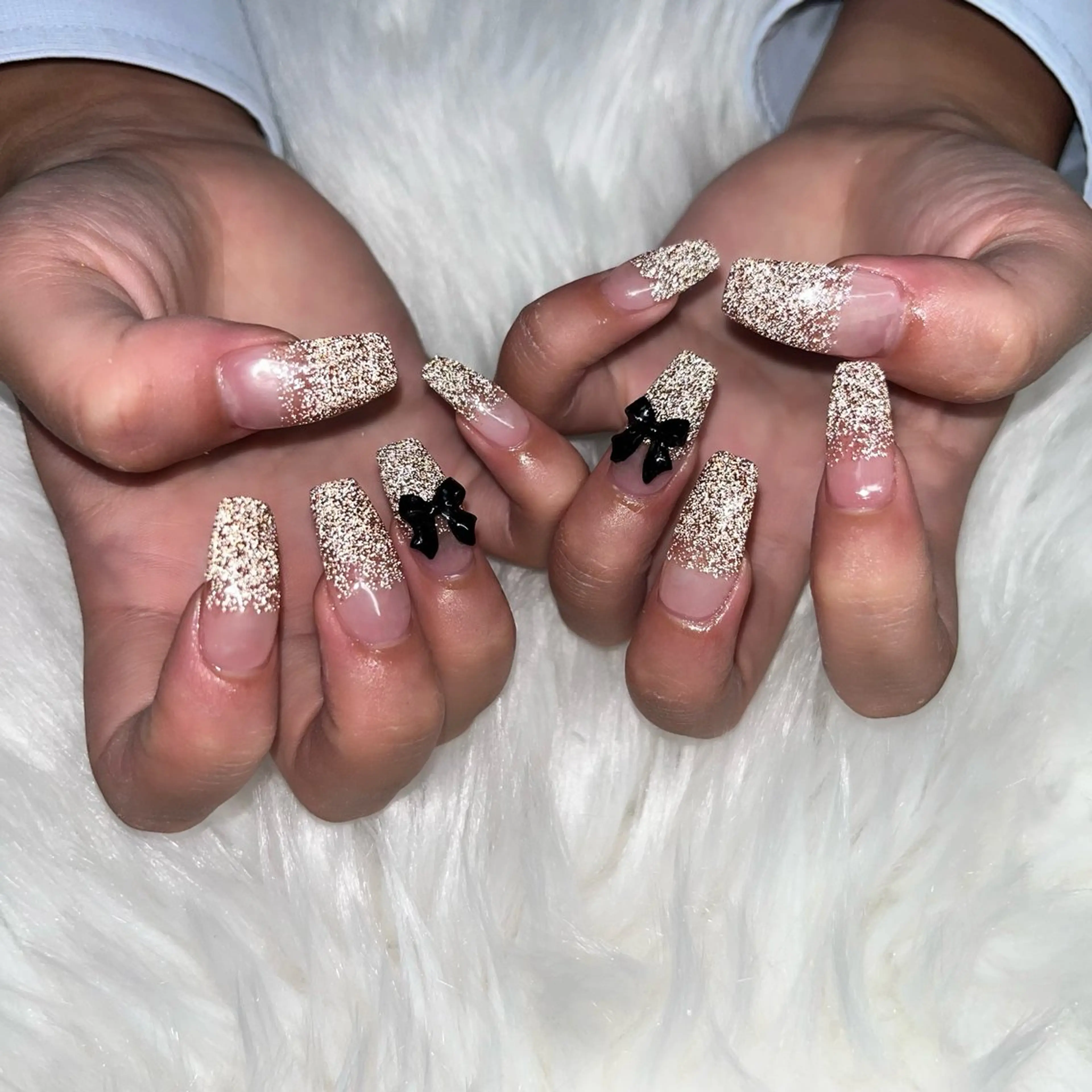 ネイル 長さ出し フラッシュネイル グラデーション 持ち込み リボン ハンドネイル moca.nail mocaのネイルデザイン