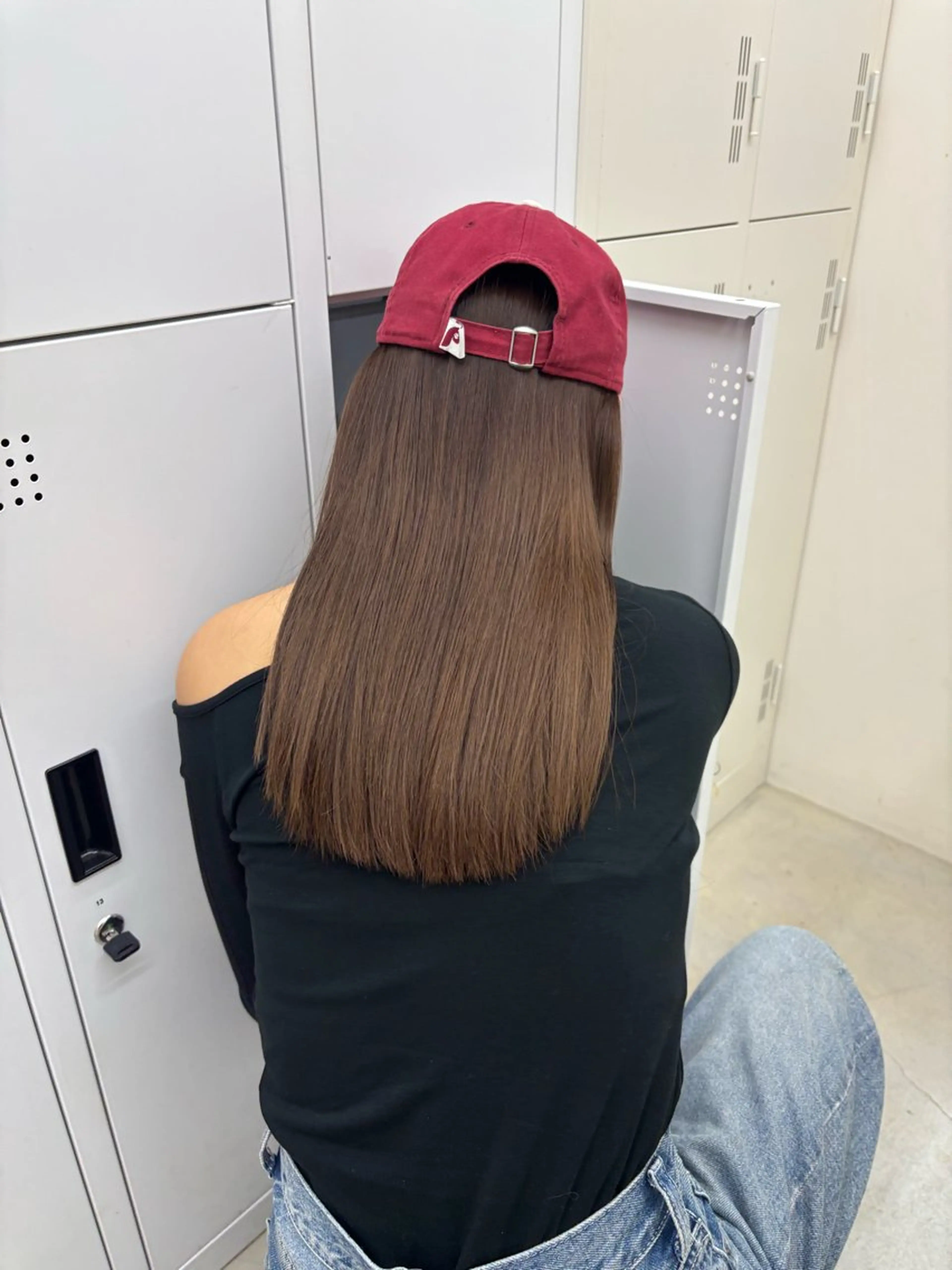 セミロング カラー 暗髪／艶髪／渋谷/ モモカ🎀のヘアスタイル