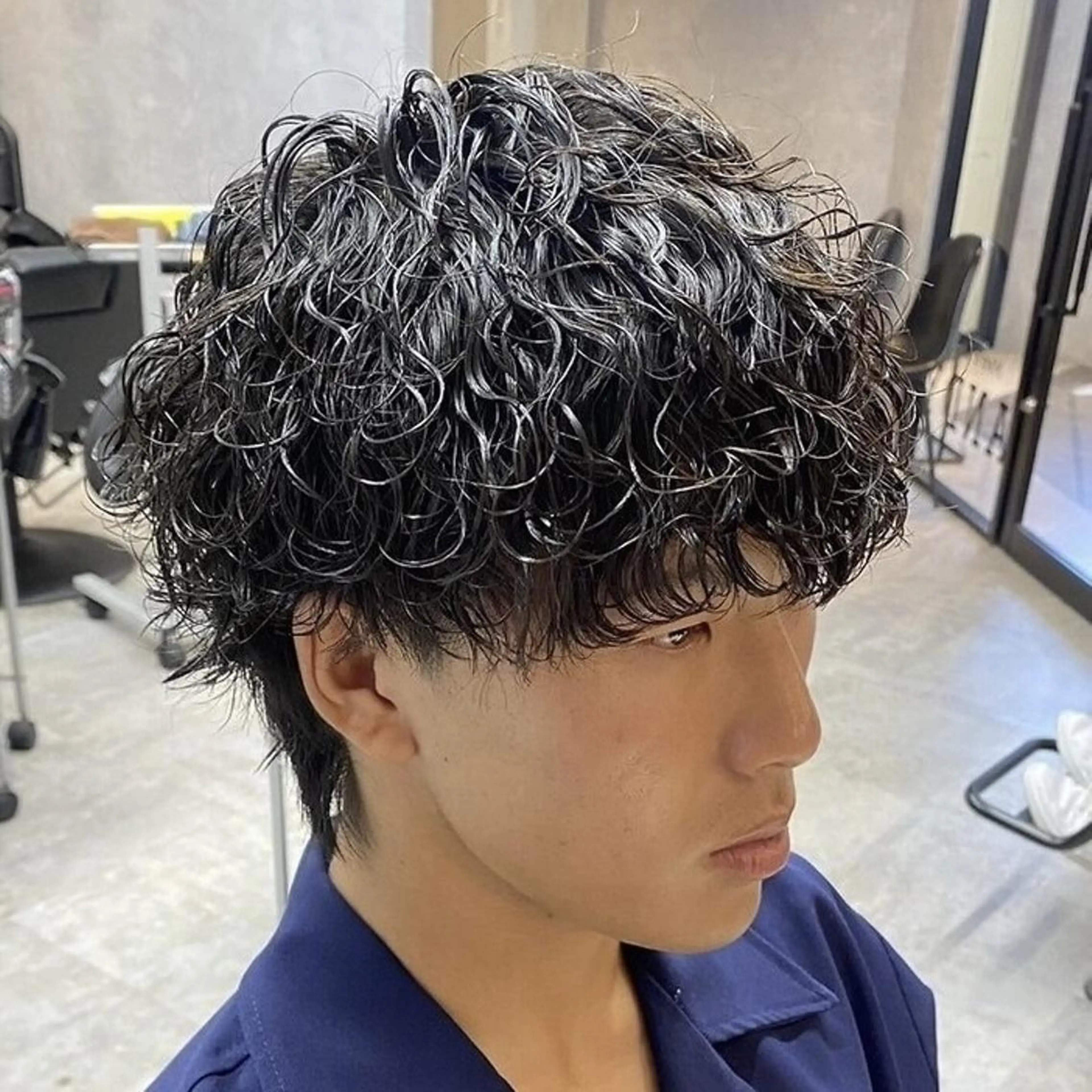 ショート パーマ メンズ カット パーマ Mens salon ANDYのヘアスタイル