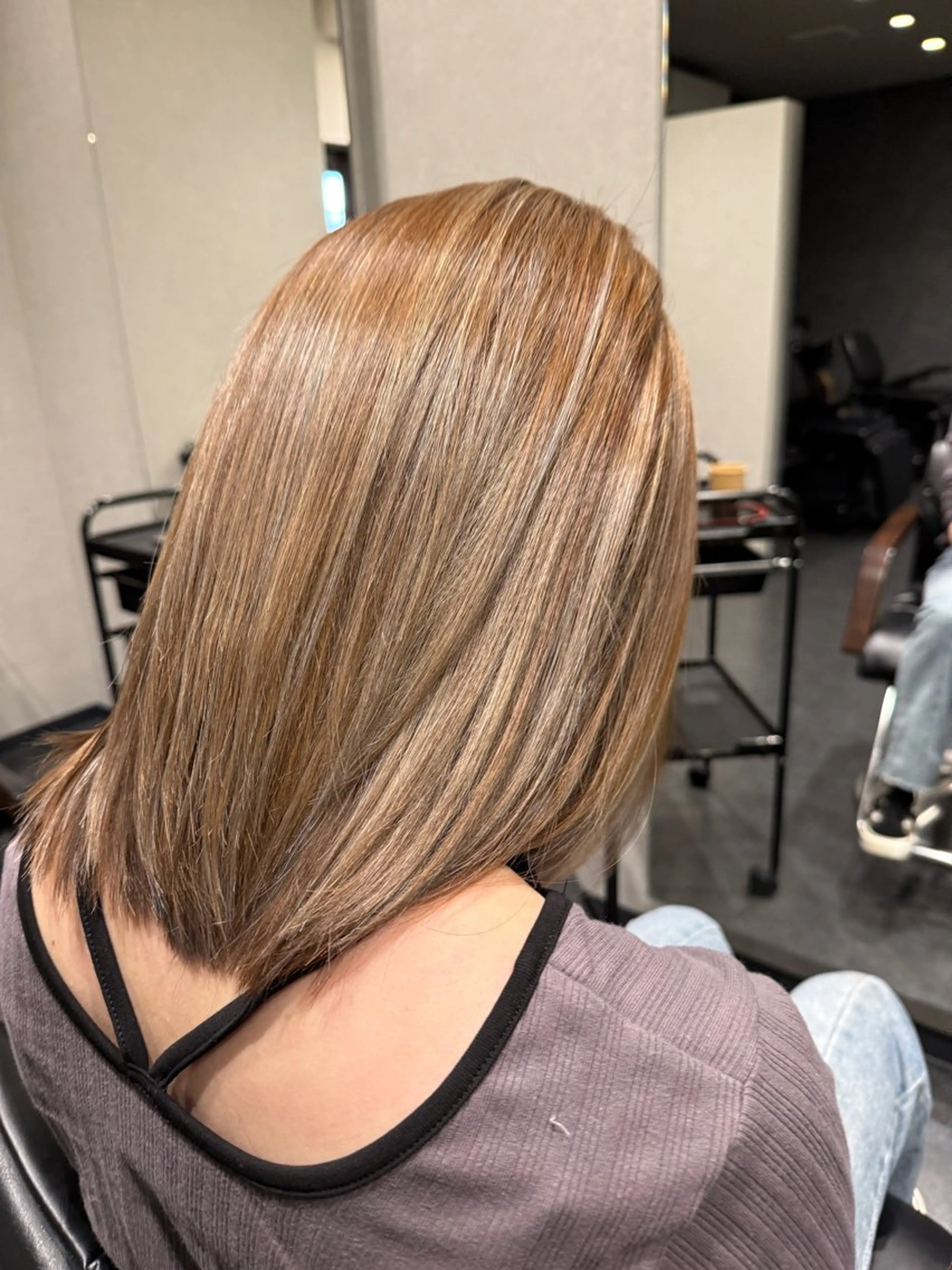 ミディアム ハイライト 髪質改善⚡️カラー 🍀武久 誠🍀のヘアスタイル