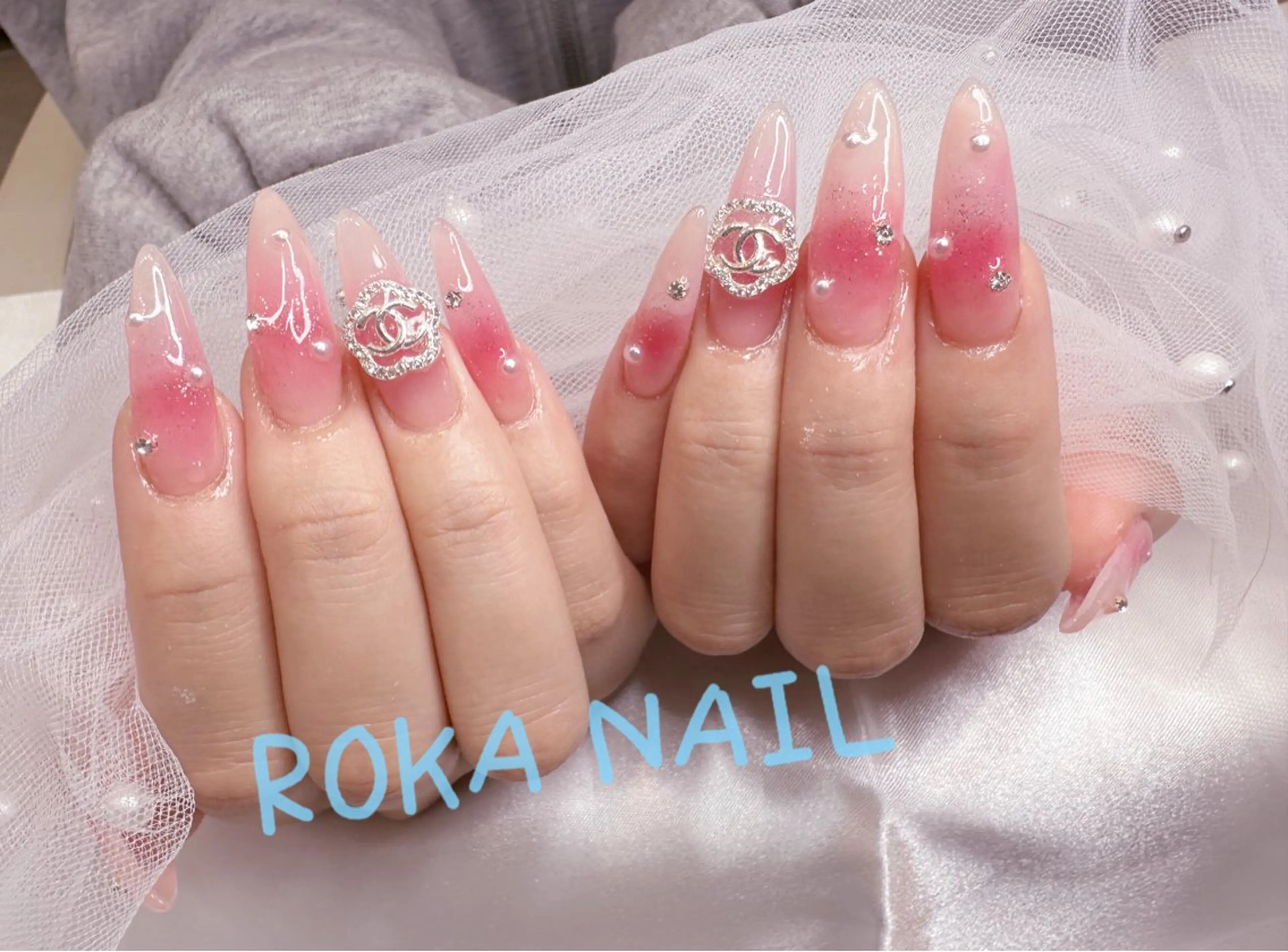 セミロング ハンドネイル 長さだし専門店 ROKANAILのネイルデザイン