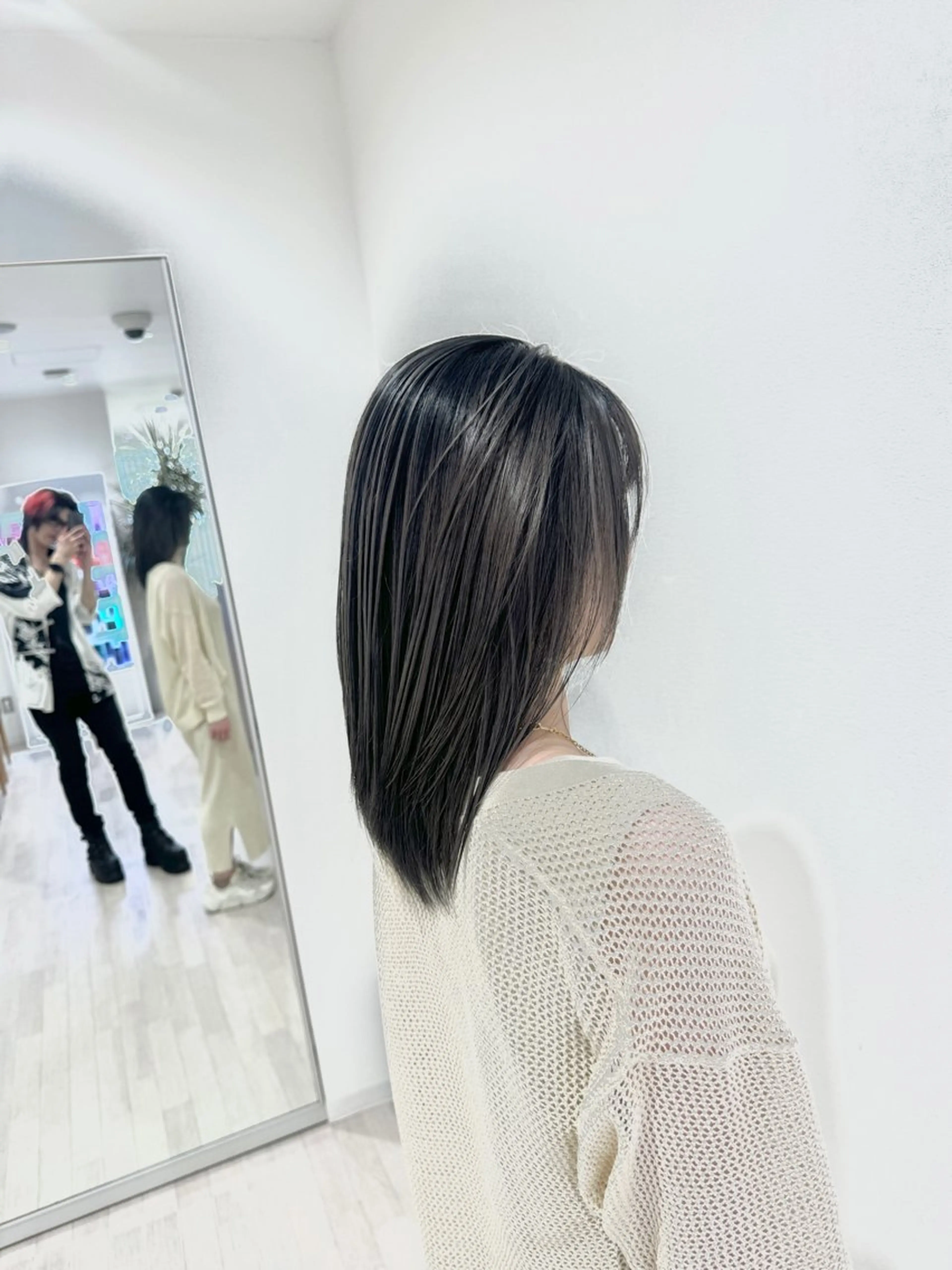 セミロング カラー ヘアカラー 雅/ダブルカラー/ 白髪ぼかしハイライトのヘアスタイル