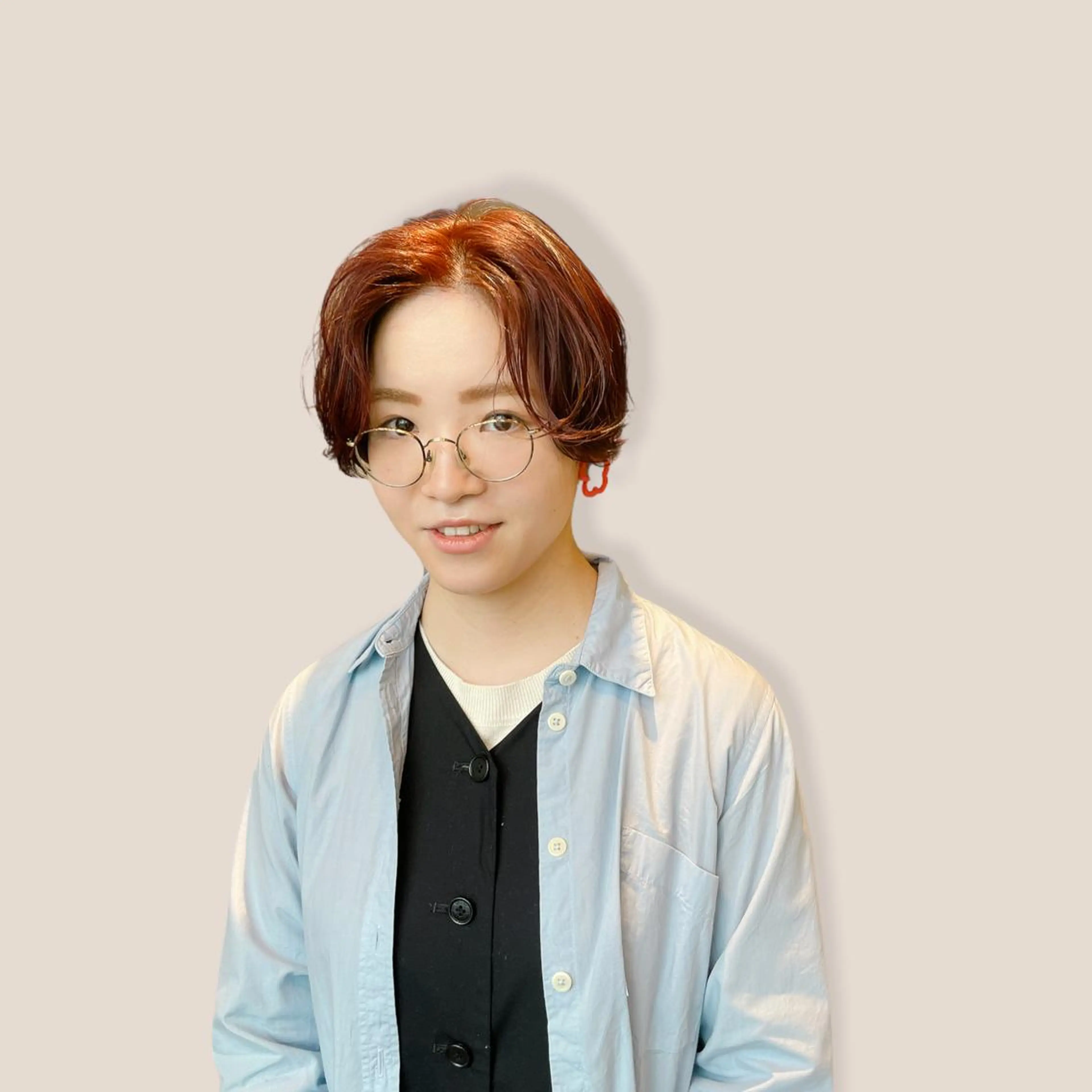 ショート カラー ハンサムショート オレンジ ショートヘア カット ヘアカラー トリートメント ヘッドスパ コクブ アキヨのヘアスタイル