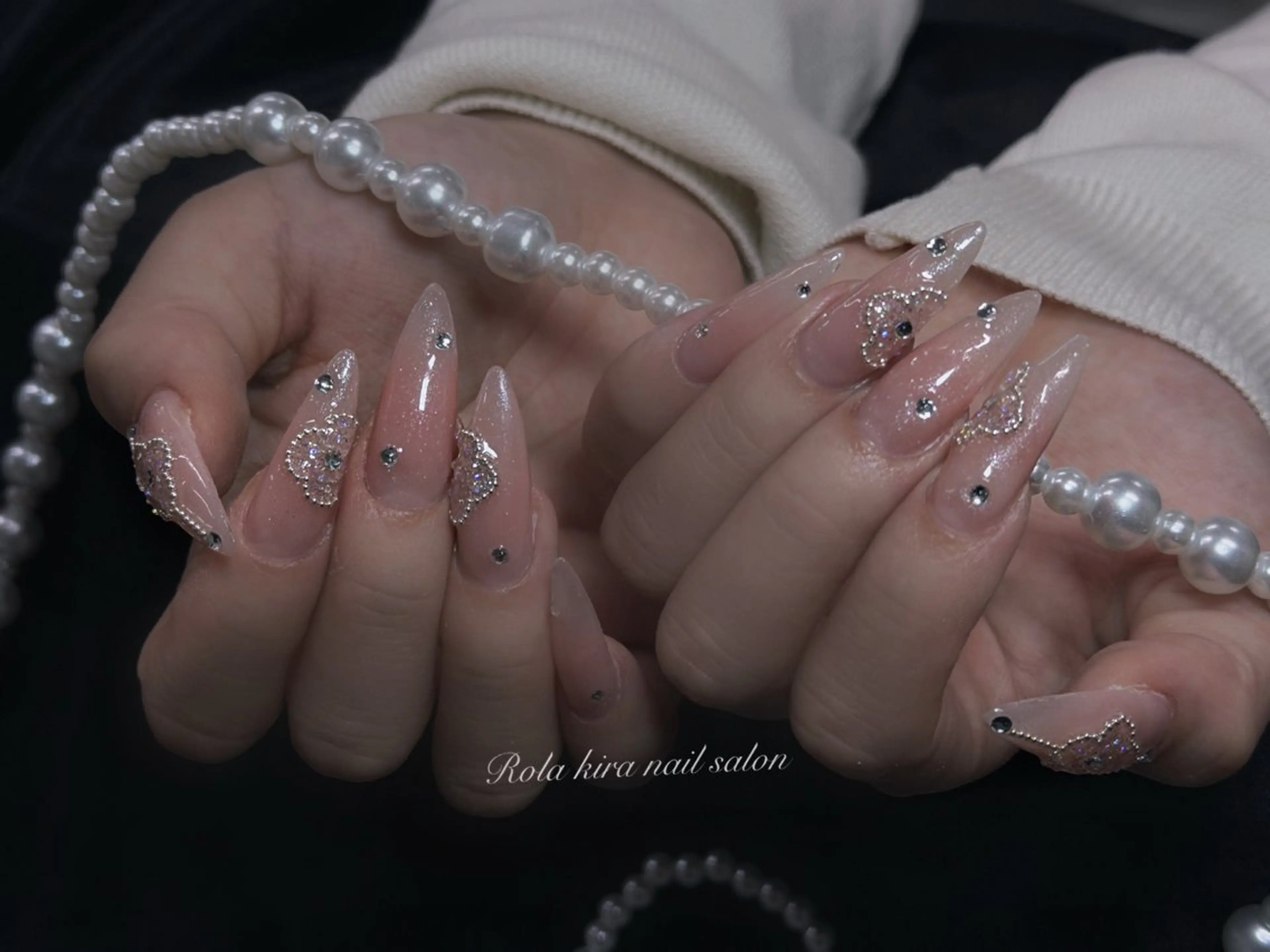 ネイル ブラウン 春ネイル ブライダルネイル ハンドネイル Rola kira 麗のネイルデザイン