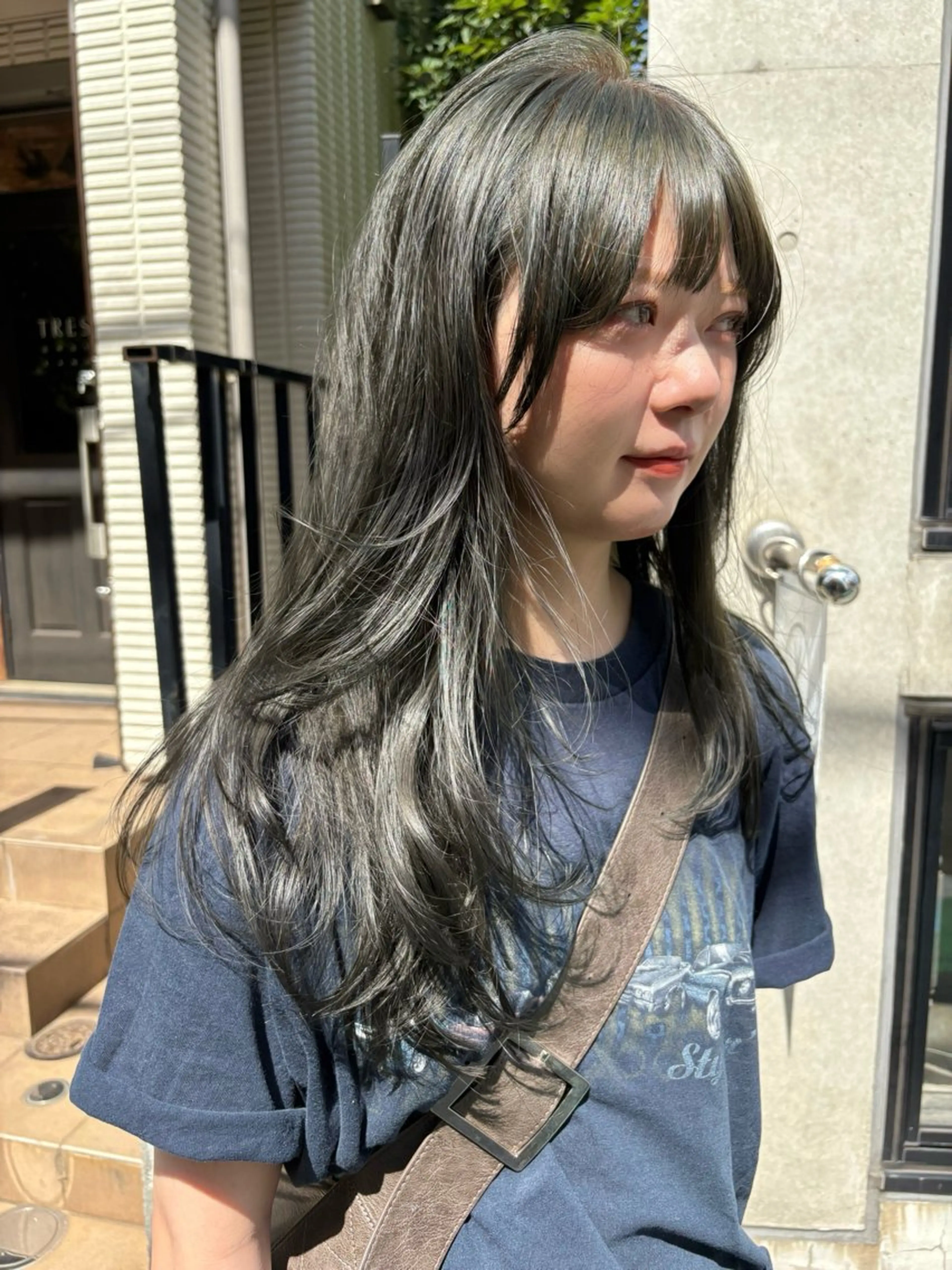 ロング カラー パーマ カット ヘアカラー レイヤー/透明感/ ブリーチなし/わかなのヘアスタイル