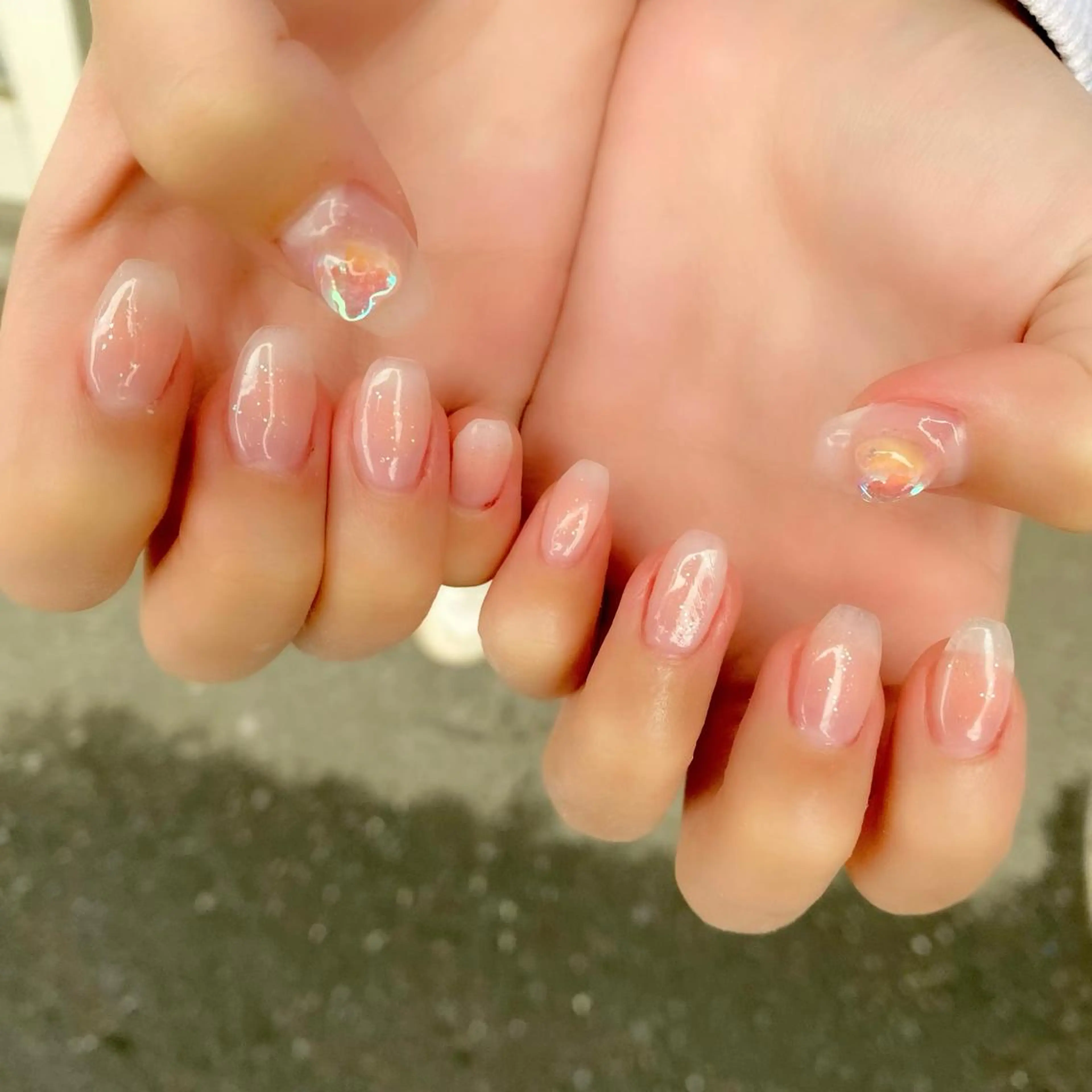 ネイル アートネイル チークネイル クリアネイル ハート スカルプネイル Salon Ｋのネイルデザイン