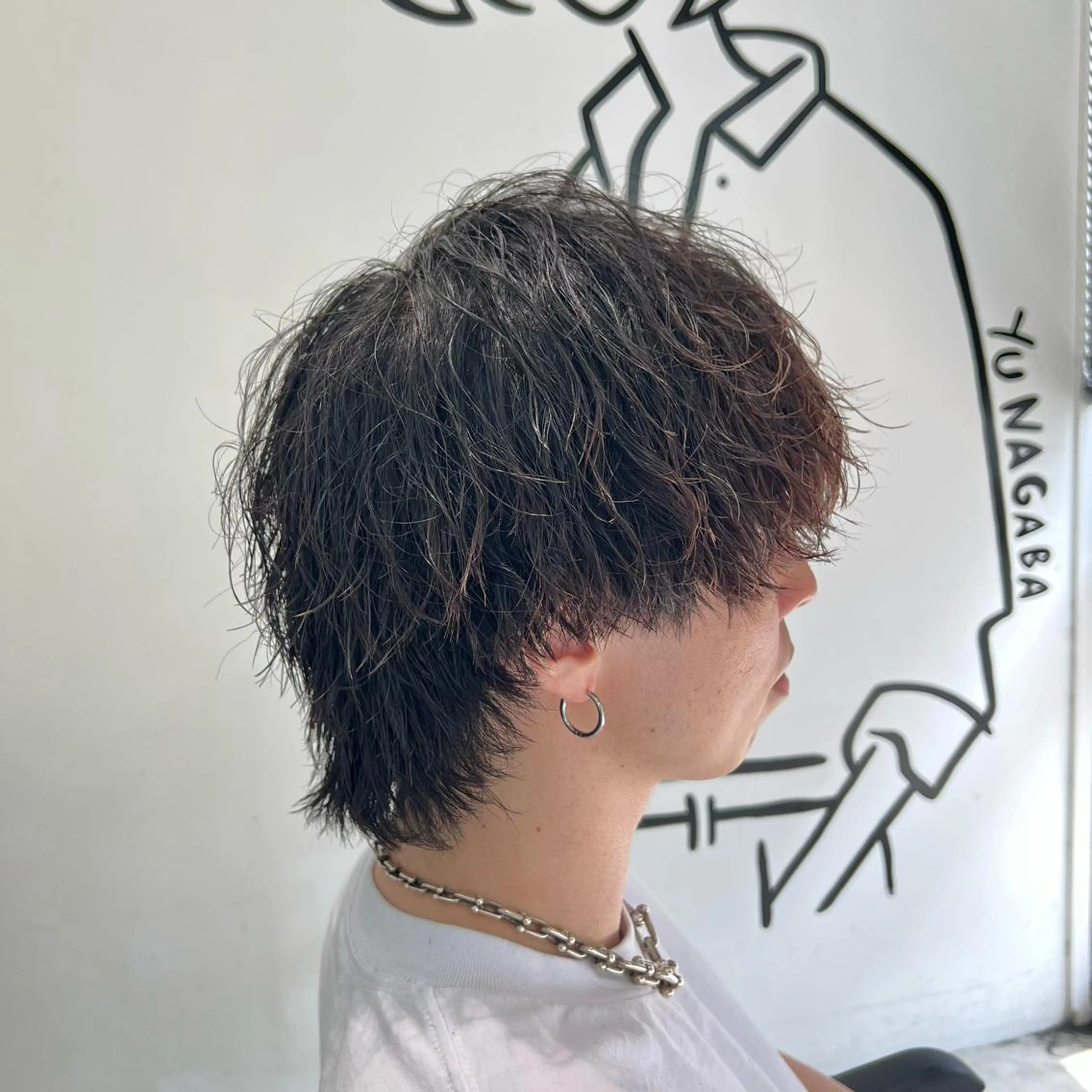 ミディアム パーマ メンズ カット パーマ メンズ特化美容師/ 藤戸 椋のヘアスタイル